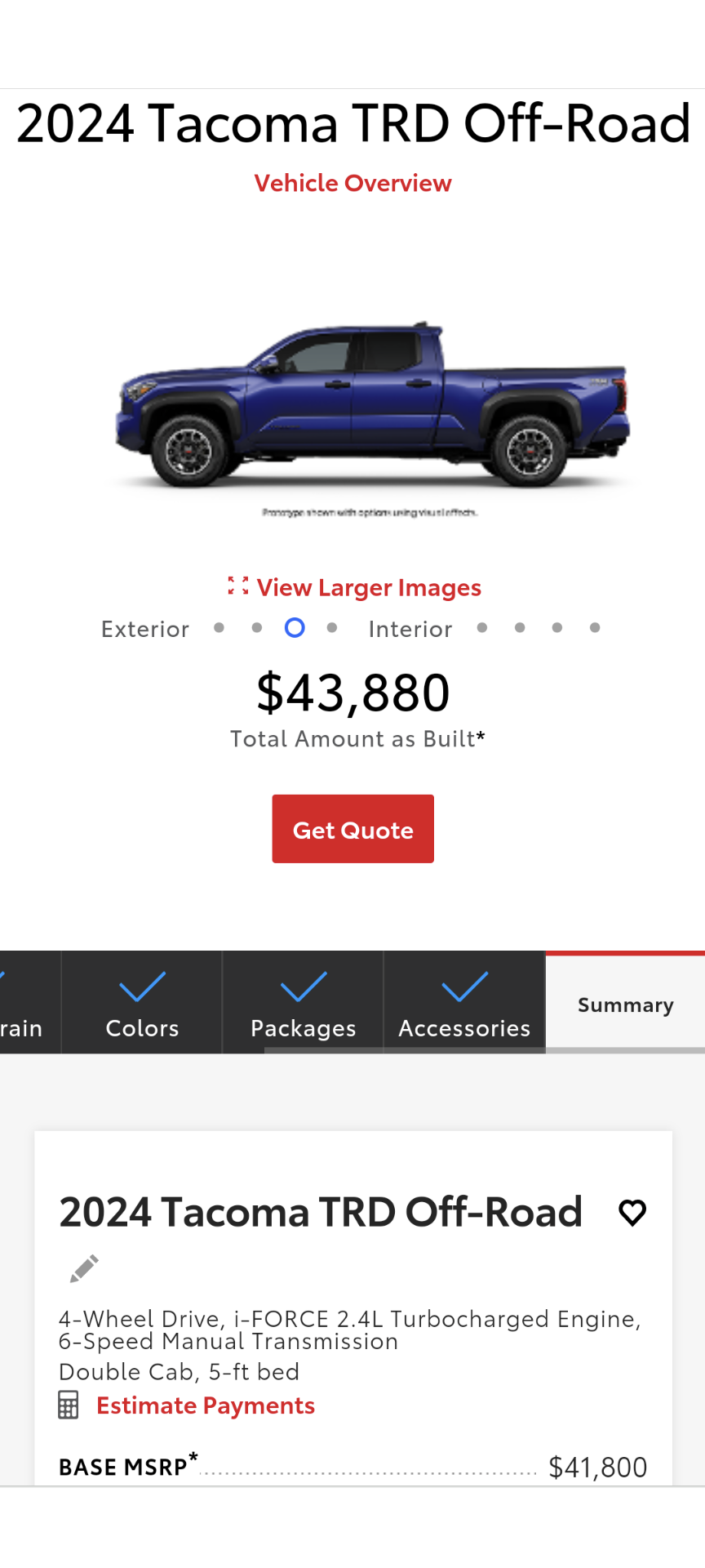 2024 Tacoma 2024 Tacoma Build and Price Configurator Now Live! - Post Up Your Builds!! 1000010819