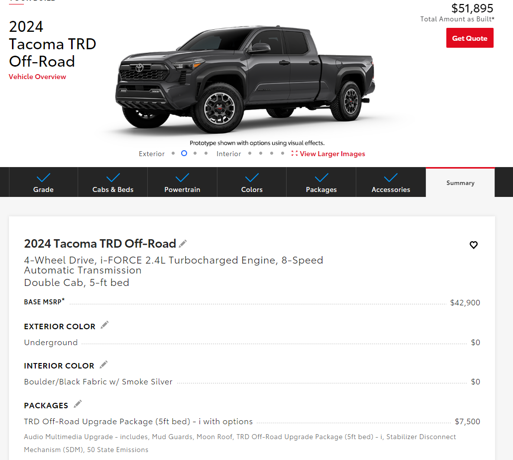 2024 Tacoma 2024 Tacoma Build and Price Configurator Now Live! - Post Up Your Builds!! 1702394751455