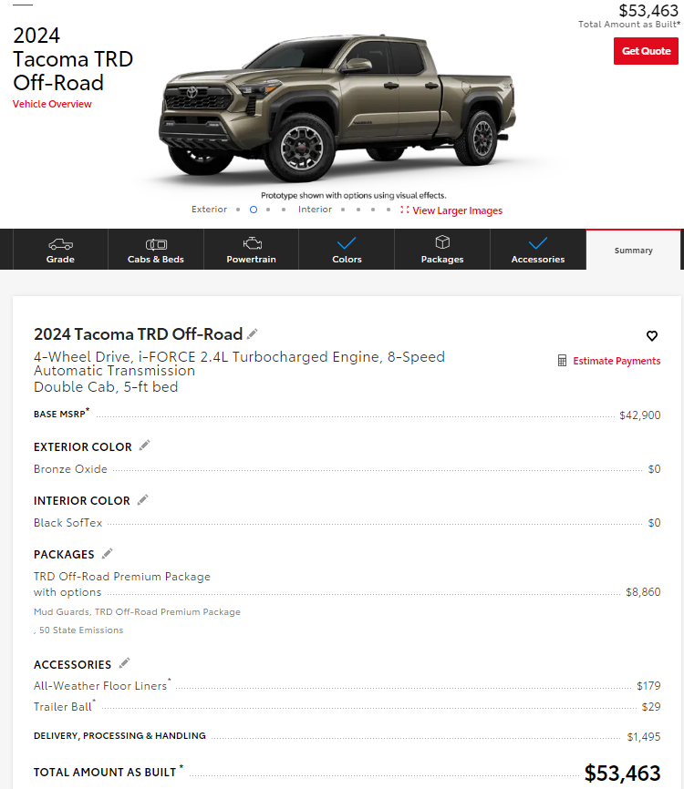 2024 Tacoma 2024 Tacoma Build and Price Configurator Now Live! - Post Up Your Builds!! 1702398164402