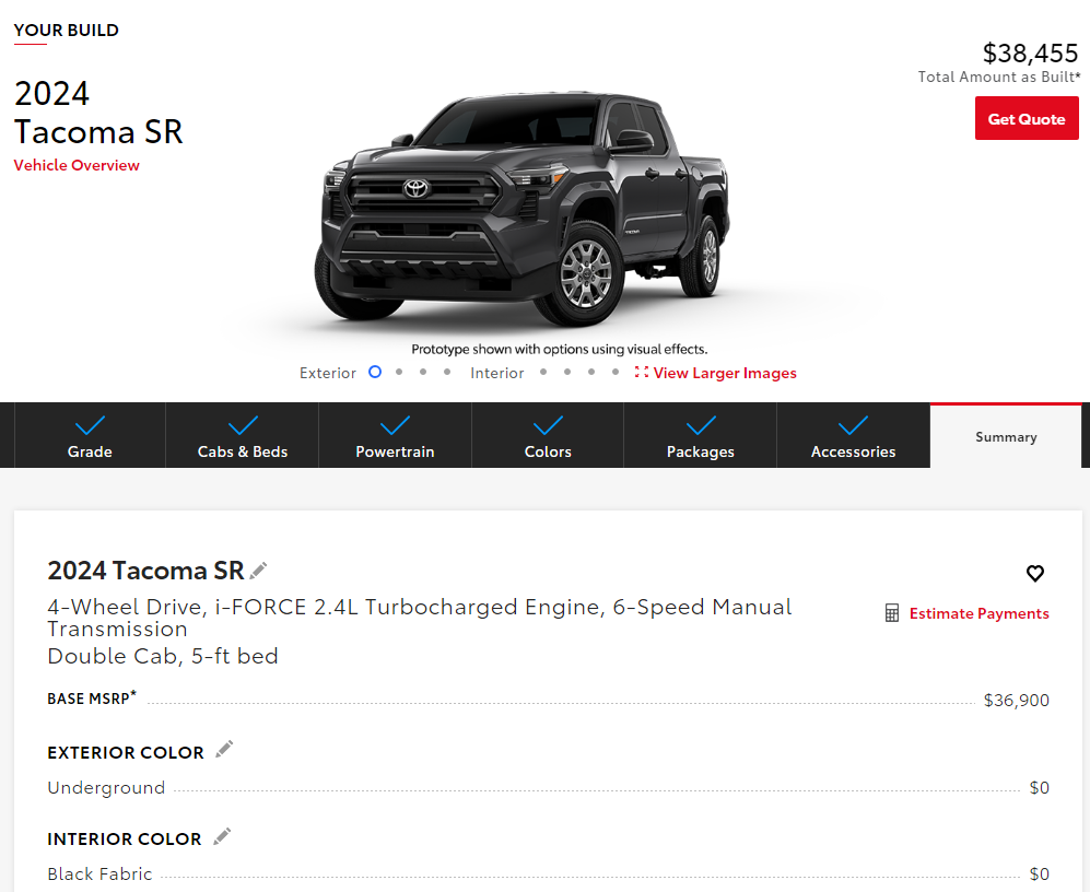 2024 Tacoma 2024 Tacoma Build and Price Configurator Now Live! - Post Up Your Builds!! 1702398496729
