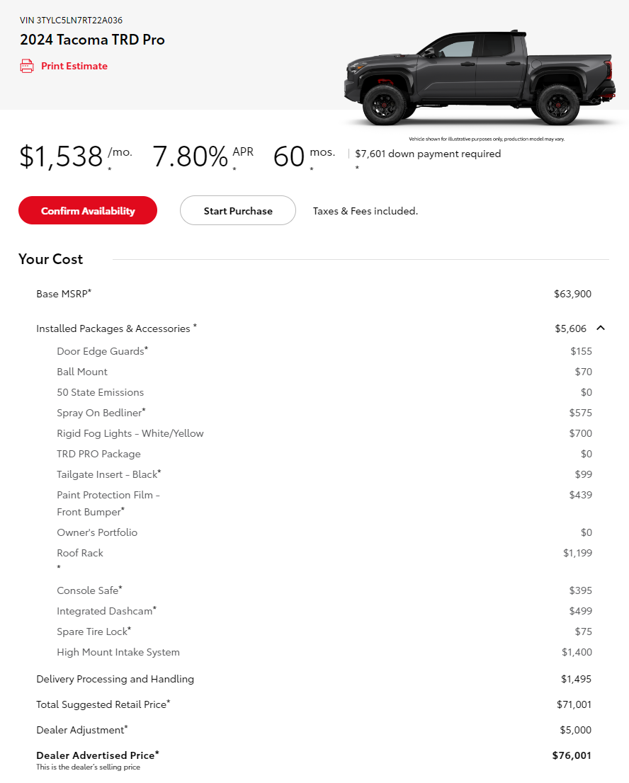 2024 Tacoma HYBRID Tacomas Inventory Search Now Live on Toyota Site 1715290450771
