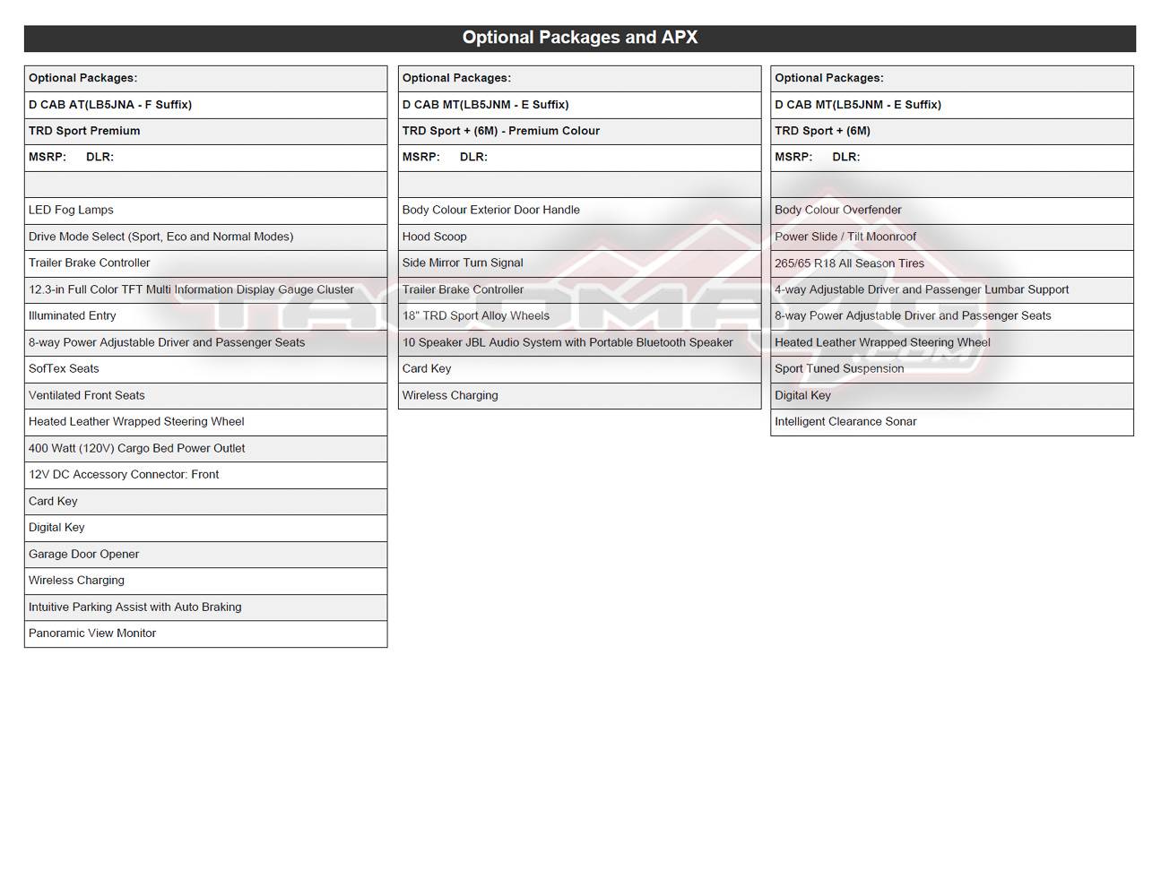 2024 Tacoma 2024 Tacoma Ordering Guide for Canada [Updated w/ Tacoma HYBRID i-Force MAX Models & Specs - Trailhunter, TRD Pro, Off-Road Premium, Limited] 2024-tacoma-order-guide-canada-23