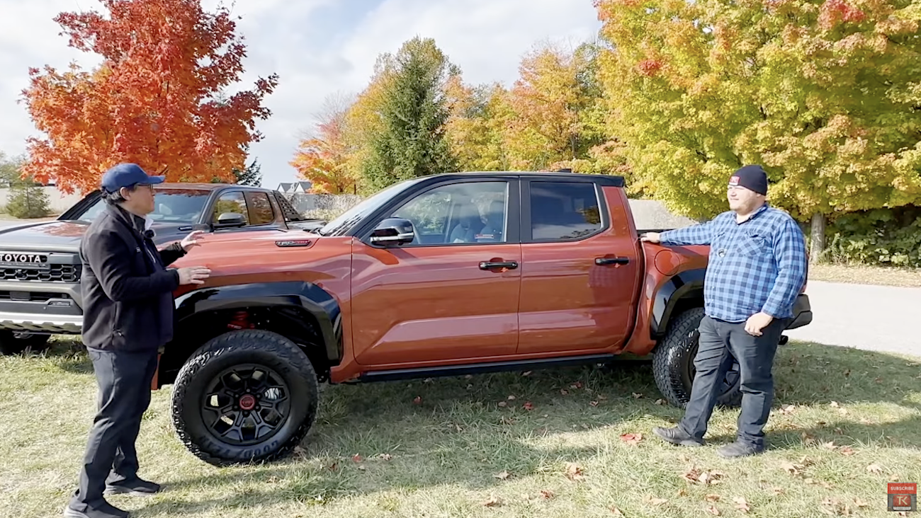 2024 Tacoma Rear Legroom & Headroom test by 6'2" 300lbs passenger in 2024 Tacoma TRD Pro and Trailhunter 2024-tacoma-pro-vs-trailhunter-terra-bronze-oxide-3