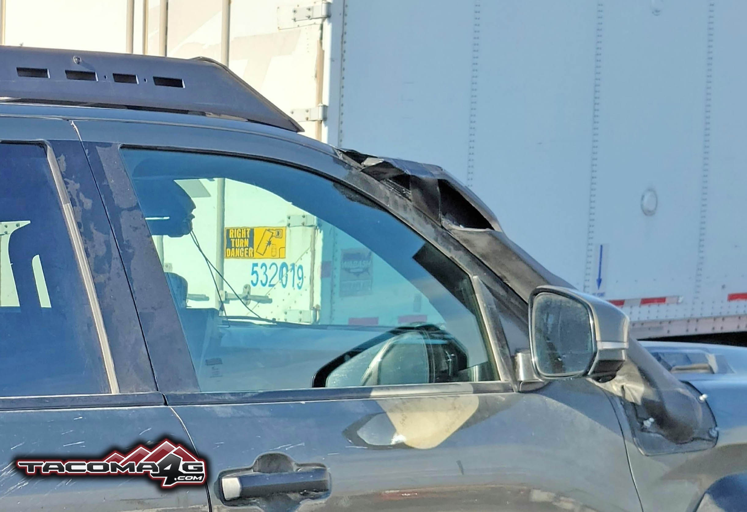 2024 Tacoma Offroaded Tacoma Trailhunter spotted on road with damaged snorkel 2024 tacoma snorkel