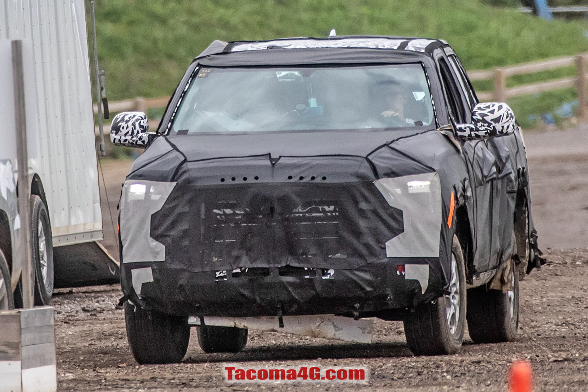 2024 Tacoma New 2024 Tacoma (4th Next Gen) Mule Off-Road Testing Reveals More Suspension Details -- 5/27/22 2024 Toyota Tacoma 4th gen spy photos suspension interior 1