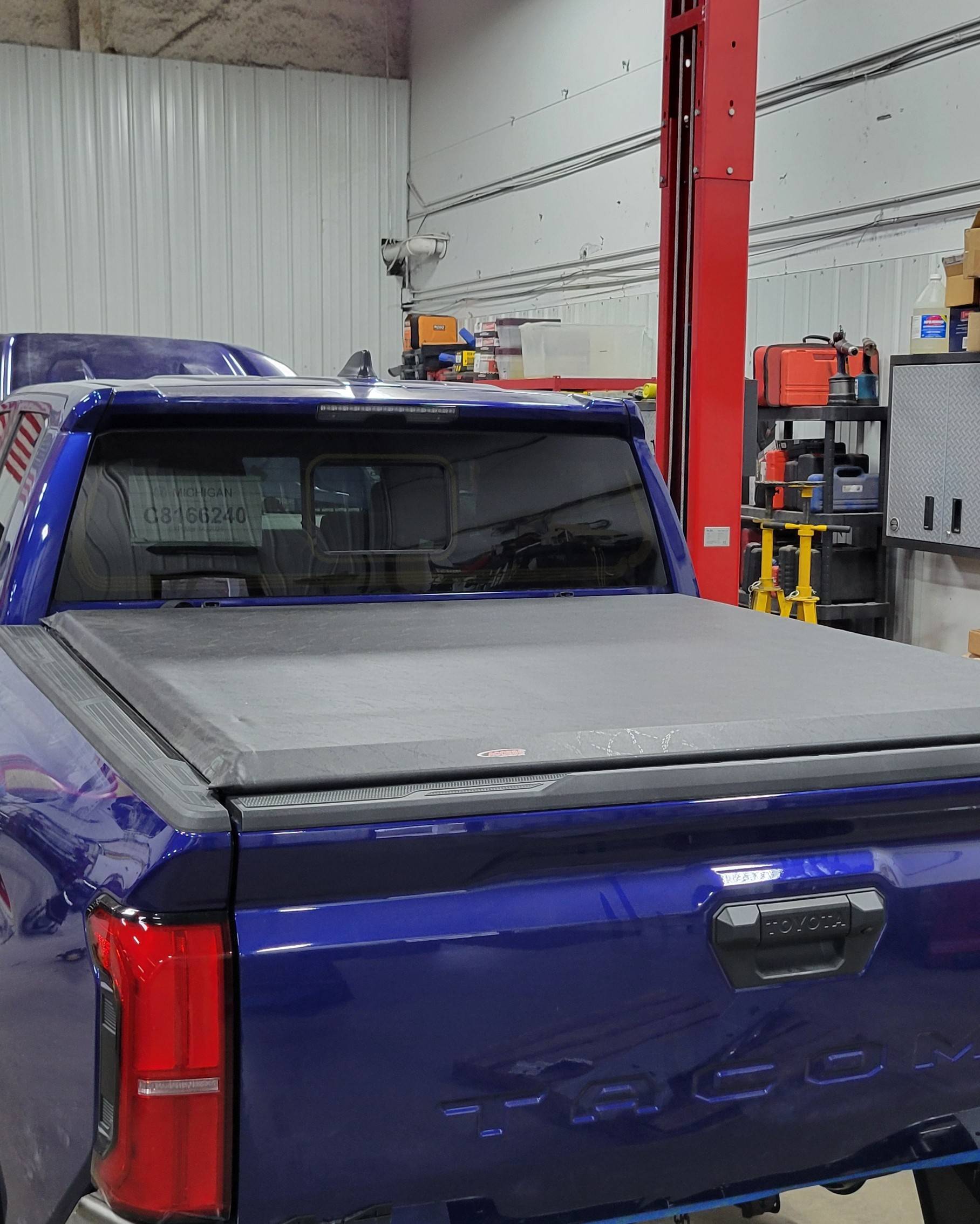 2024 Tacoma 3rd gen roll-up tonneau cover modded to fit on 4th gen Tacoma 20240305_170437