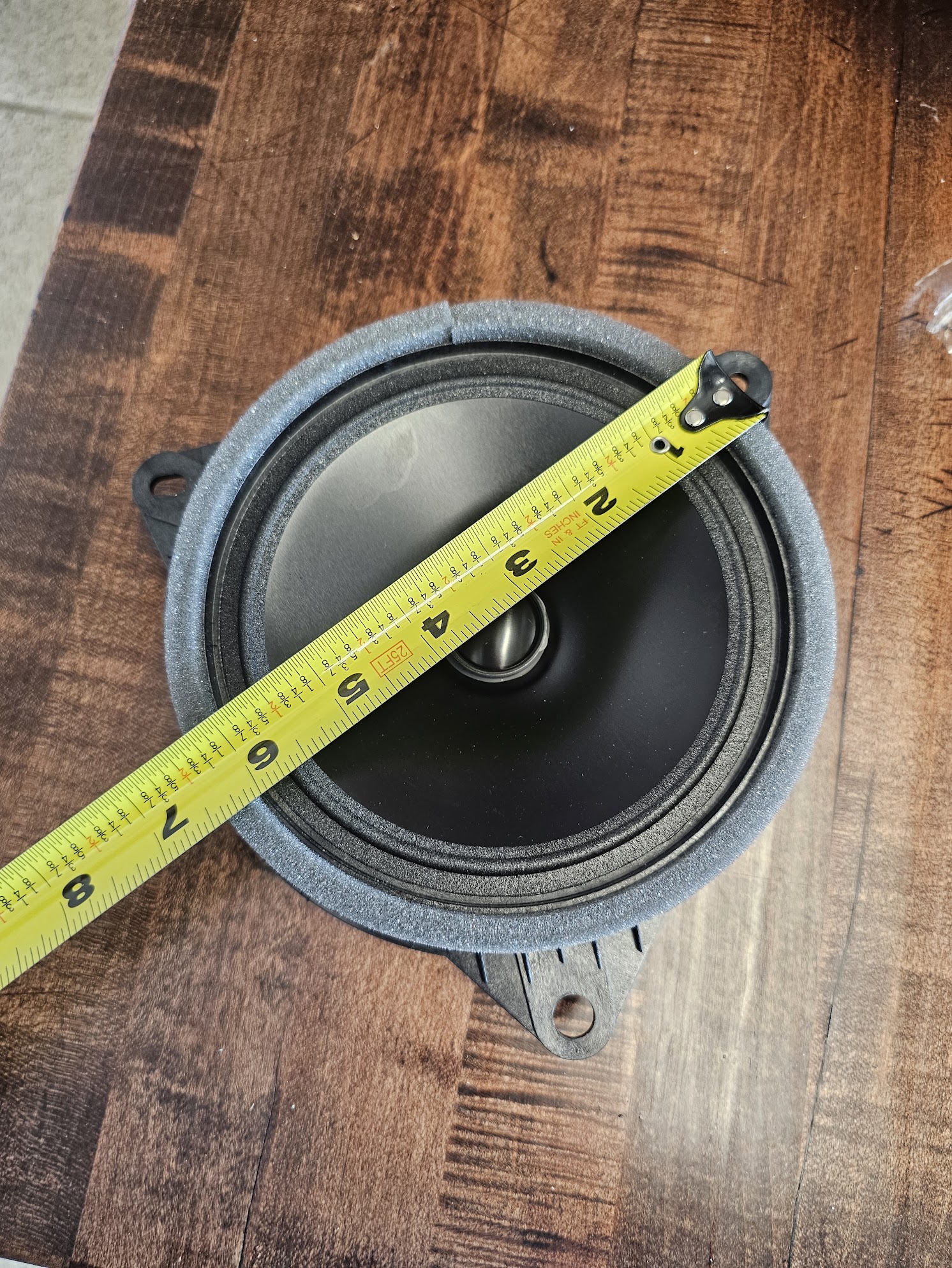 2024 Tacoma Dimensions of factory JBL 8" Subwoofer? [updated with measurements of 6" speakers and 10" subwoofer] 20240421_104553