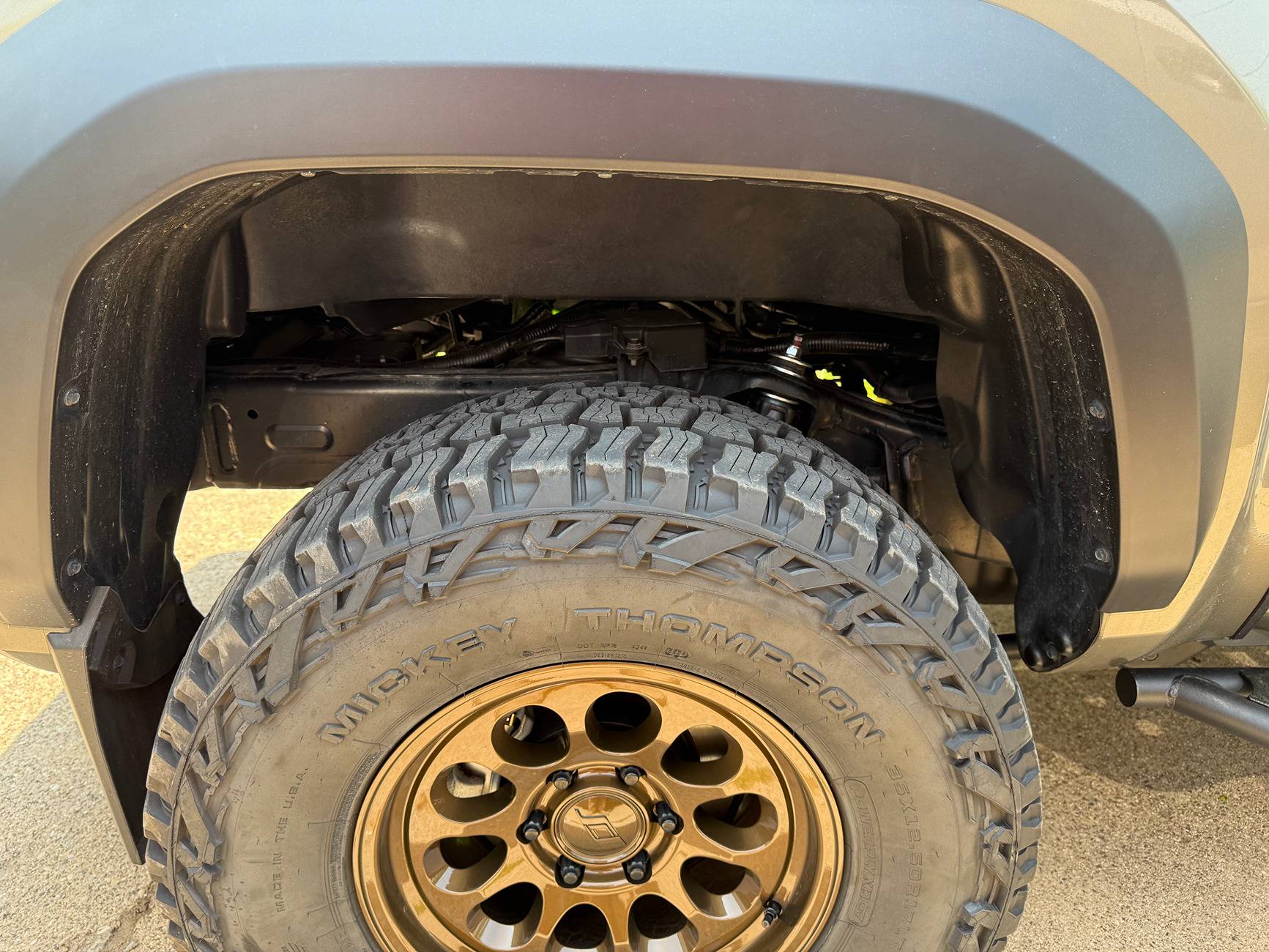 2024 Tacoma Bronze Oxide TRD OR 3" Lift, 35" Baja Boss ATs, SCS Blaze 10s +20 Offset 2025-06-01 13.27.53