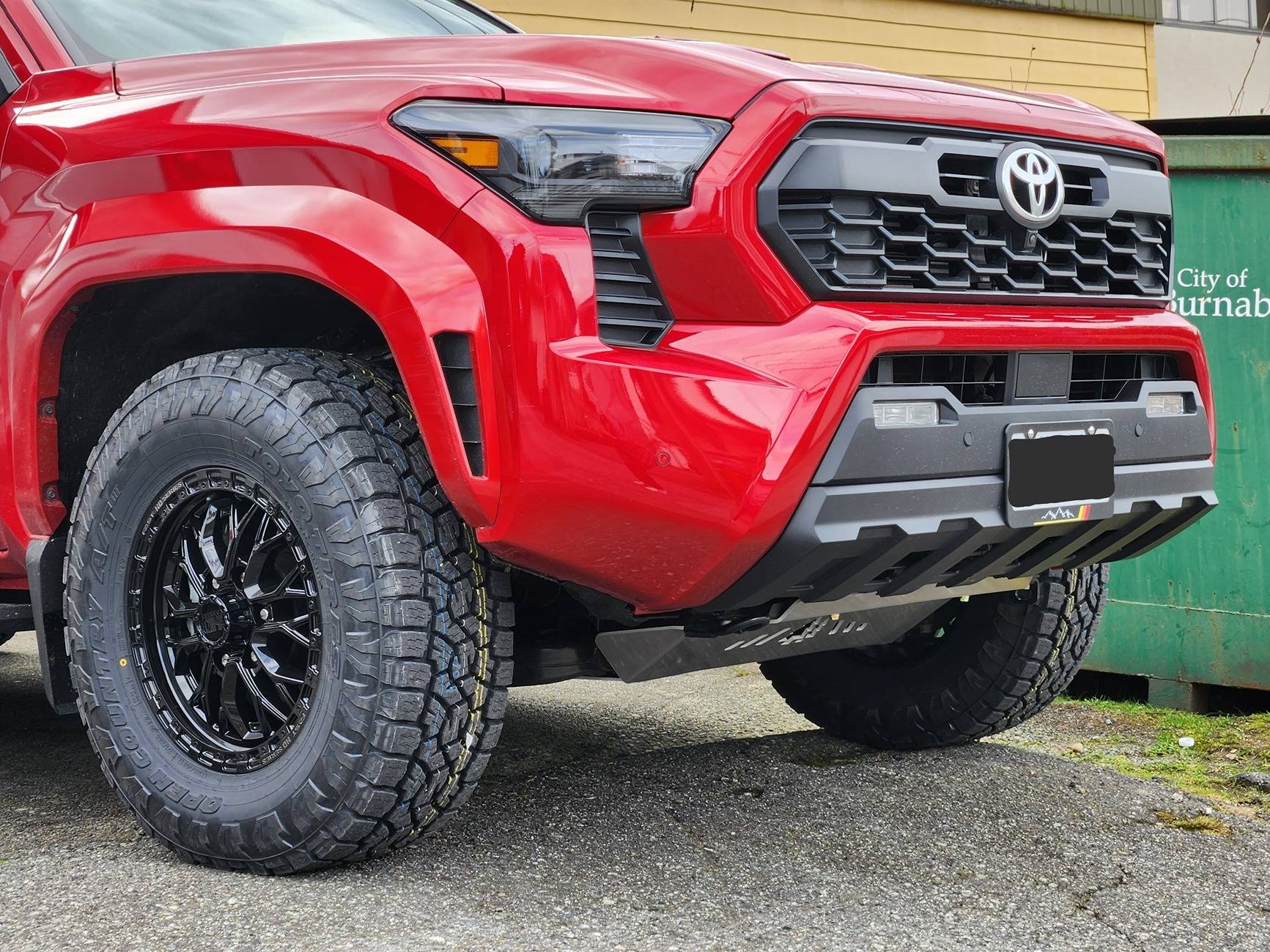 2024 Tacoma Greenlane Offroad Engine Skid Plate on TRD Sport Premium Supersonic Red 20250314_143529-EDIT