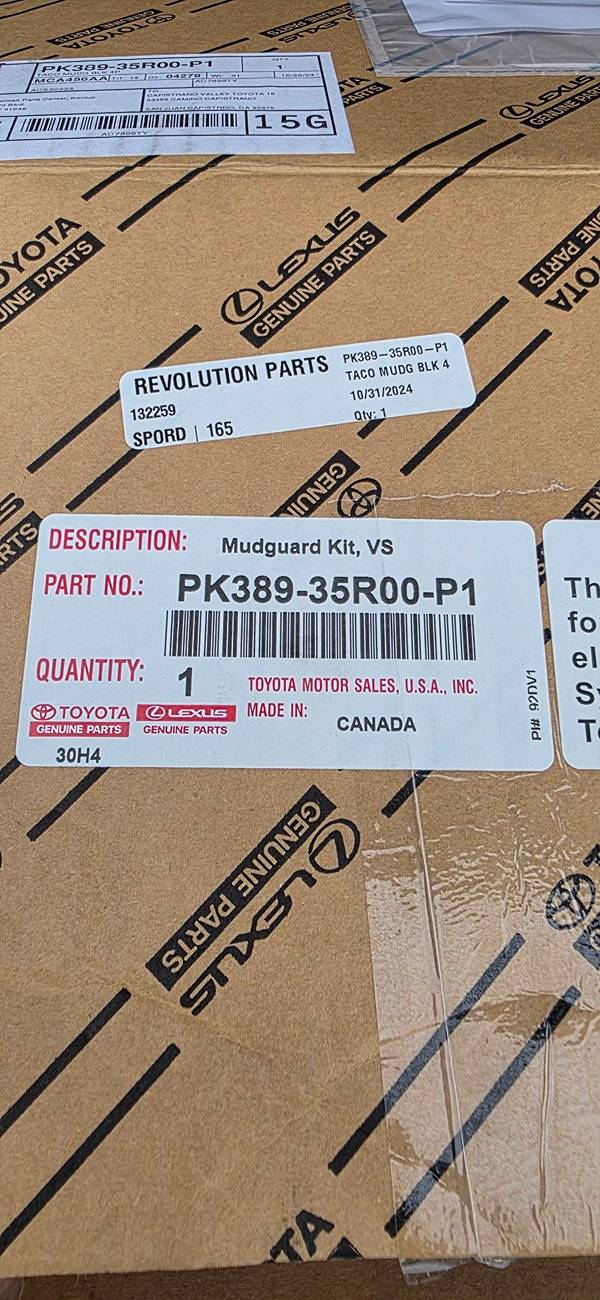 2024 Tacoma OEM mudflaps. Canada vs US. 20250628_190959