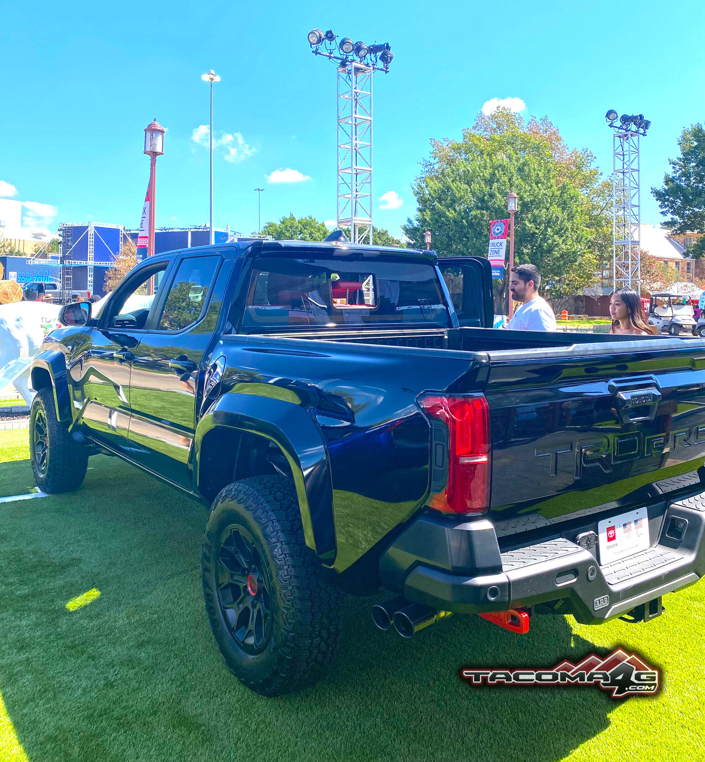 2024 Tacoma 2024 Tacoma TRD PRO - Specs, Price (TBA) Features, Photos & Videos BLACK 2024 Tacoma TRD PRO - Red Interior Isodynamic Seats Texas TX State Fair 4