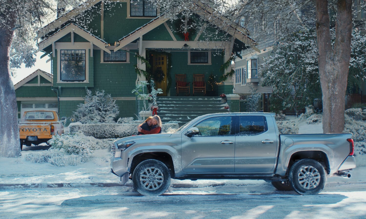 2024 Tacoma Holiday ad featuring 2024 Tacoma - "Present From the Past" Celestial Silver 2024 Tacoma Limited