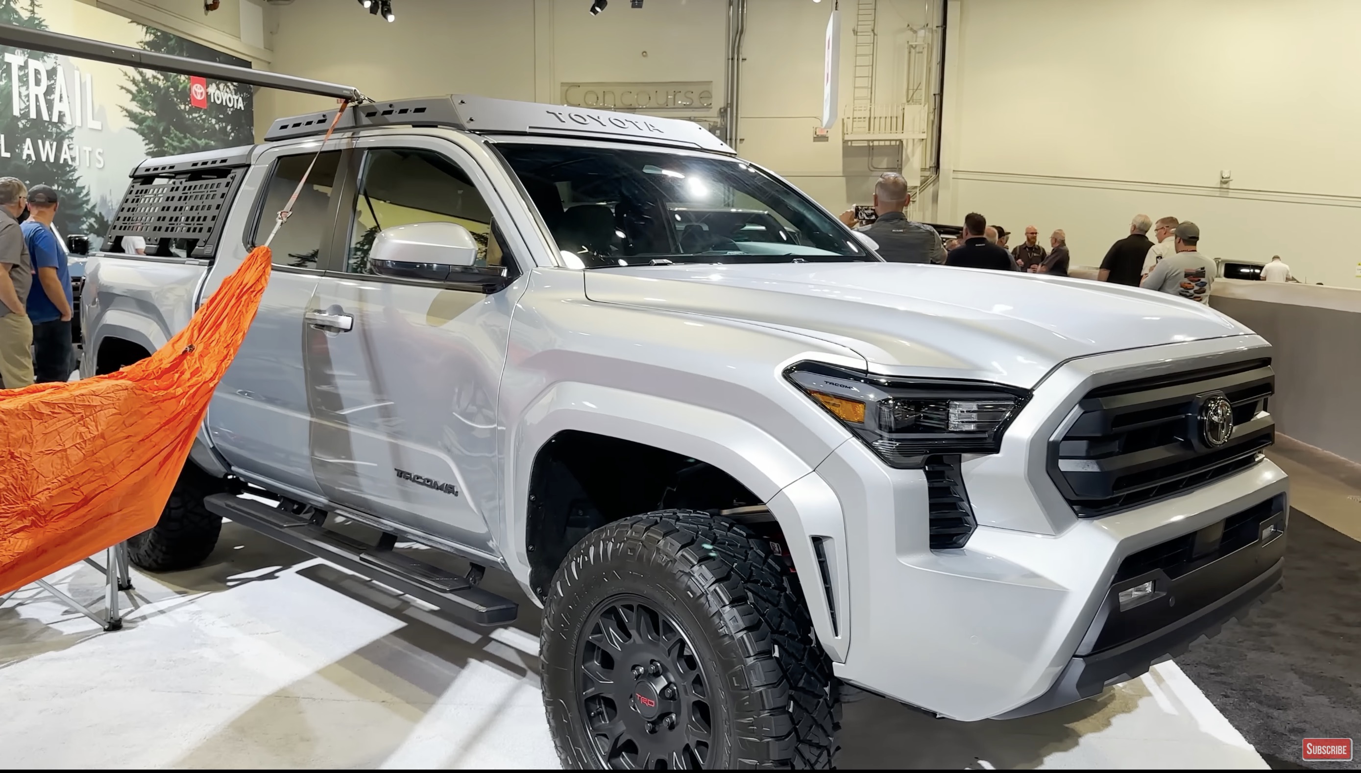 2024 Tacoma Lifted Celestial Silver 2024 Tacoma SR5 on TRD Lift Kit + Parts / Accessories @ SEMA Celestial Silver 2024 Toyota Tacoma SR5 4