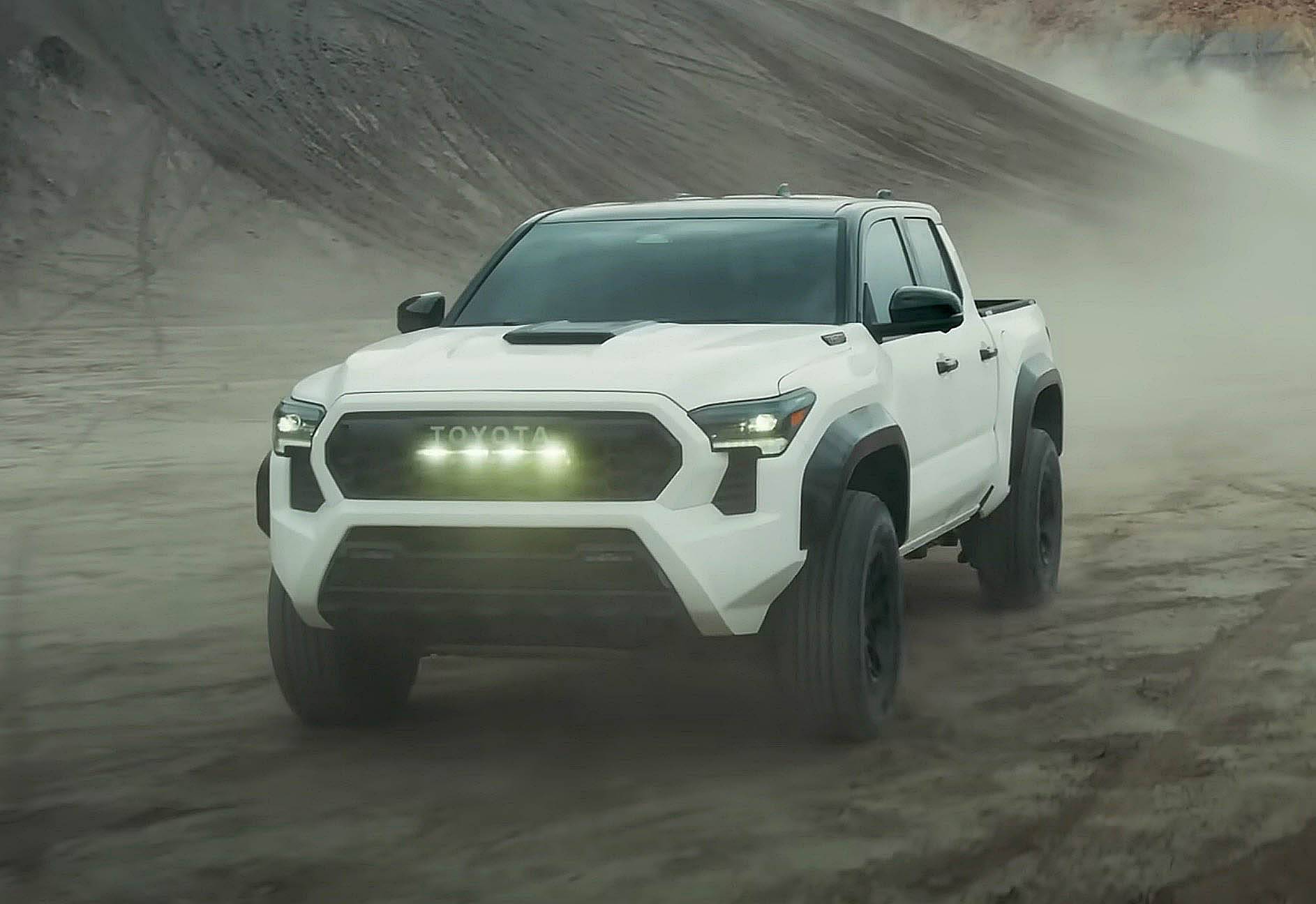 2024 Tacoma 2024 Tacoma TRD PRO - Specs, Price (TBA) Features, Photos & Videos Foglamps Fog lights headlights on 2024 Tacoma TRD Pro Ice Cap 1
