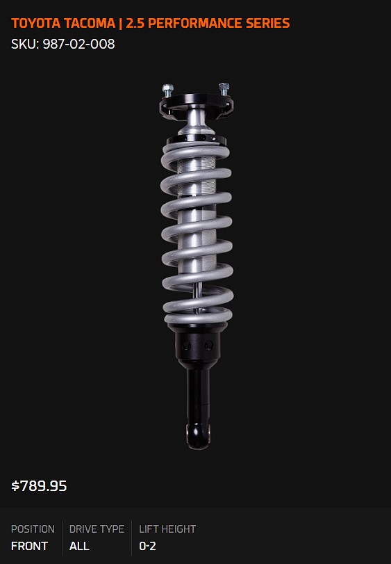 2024 Tacoma Best value mid budget shocks Fox Front