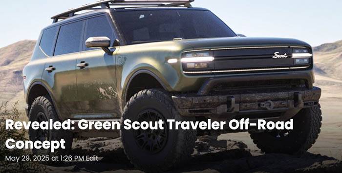 2024 Tacoma Official: Scout EV Pickup & SUV debut w/ Gas Range Extender, 4x4, BOF, Lockers, Sway Bar Disconnect -- All Specs, Wallpapers, Video green-scout-traveler-off-road-concept-