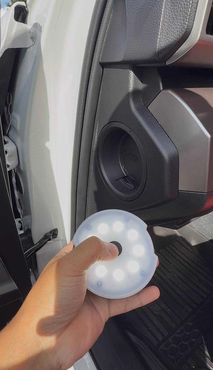 2024 Tacoma Driver side storage cubby side lantern kit IMG_0178