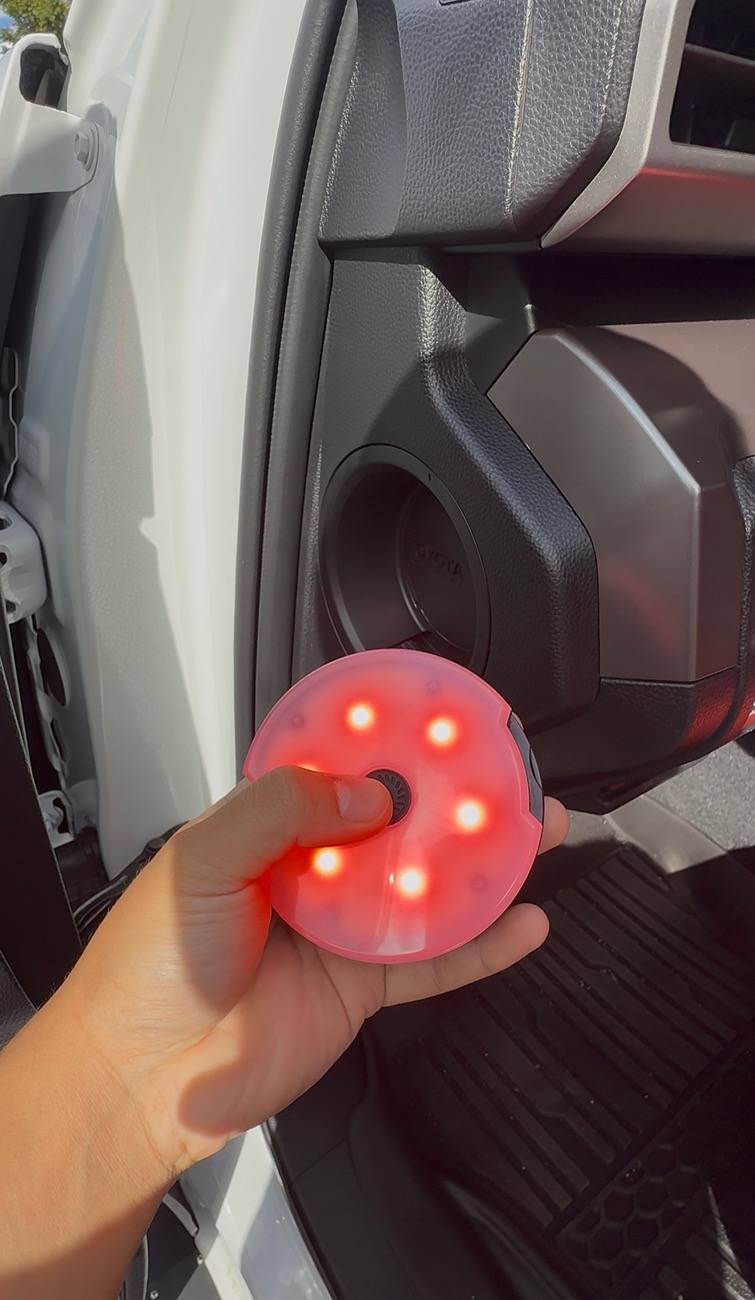 2024 Tacoma Driver side storage cubby side lantern kit IMG_0179
