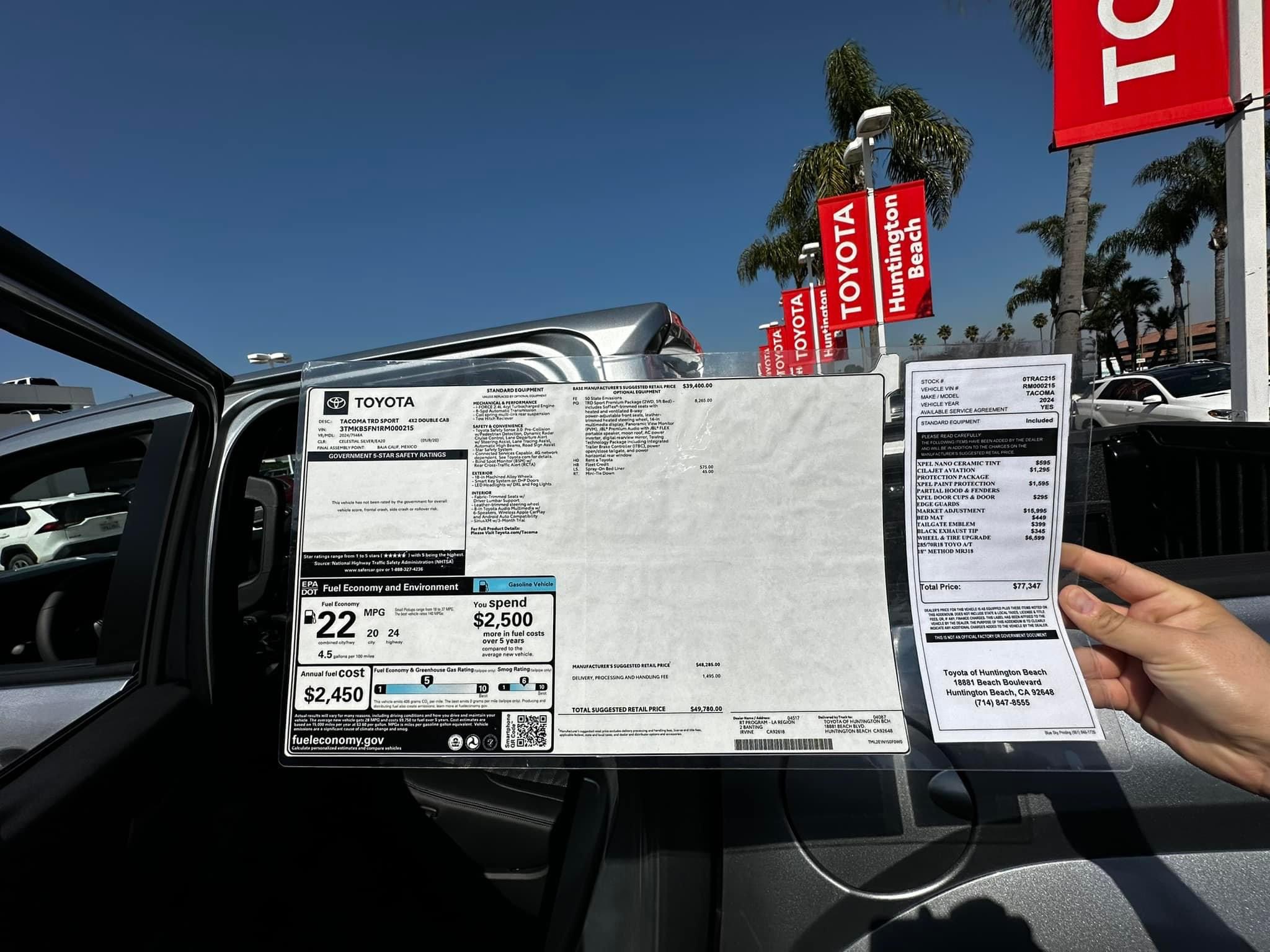 2024 Tacoma Toyota of Huntington Beach in CA Ripping People off IMG_0678