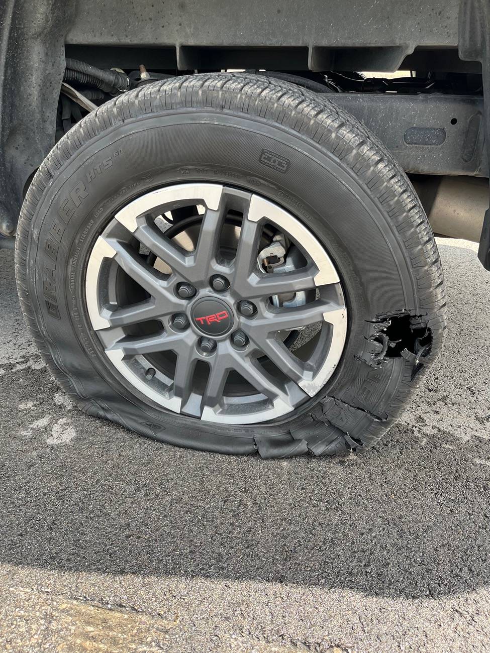 2024 Tacoma Factory tire blowout on i-35 in Oklahoma City IMG_1210