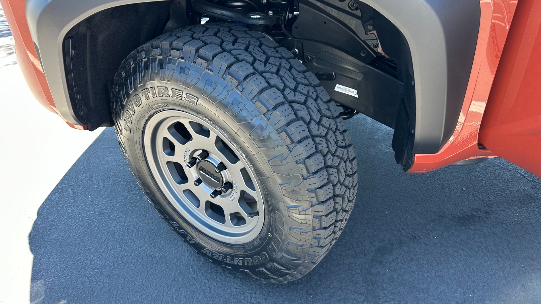2024 Tacoma Rutsy's Terra Off Road with Pizza Cutters - Toyo Open Country 255/80/17 with Method 705 +35 in Titanium IMG_1544