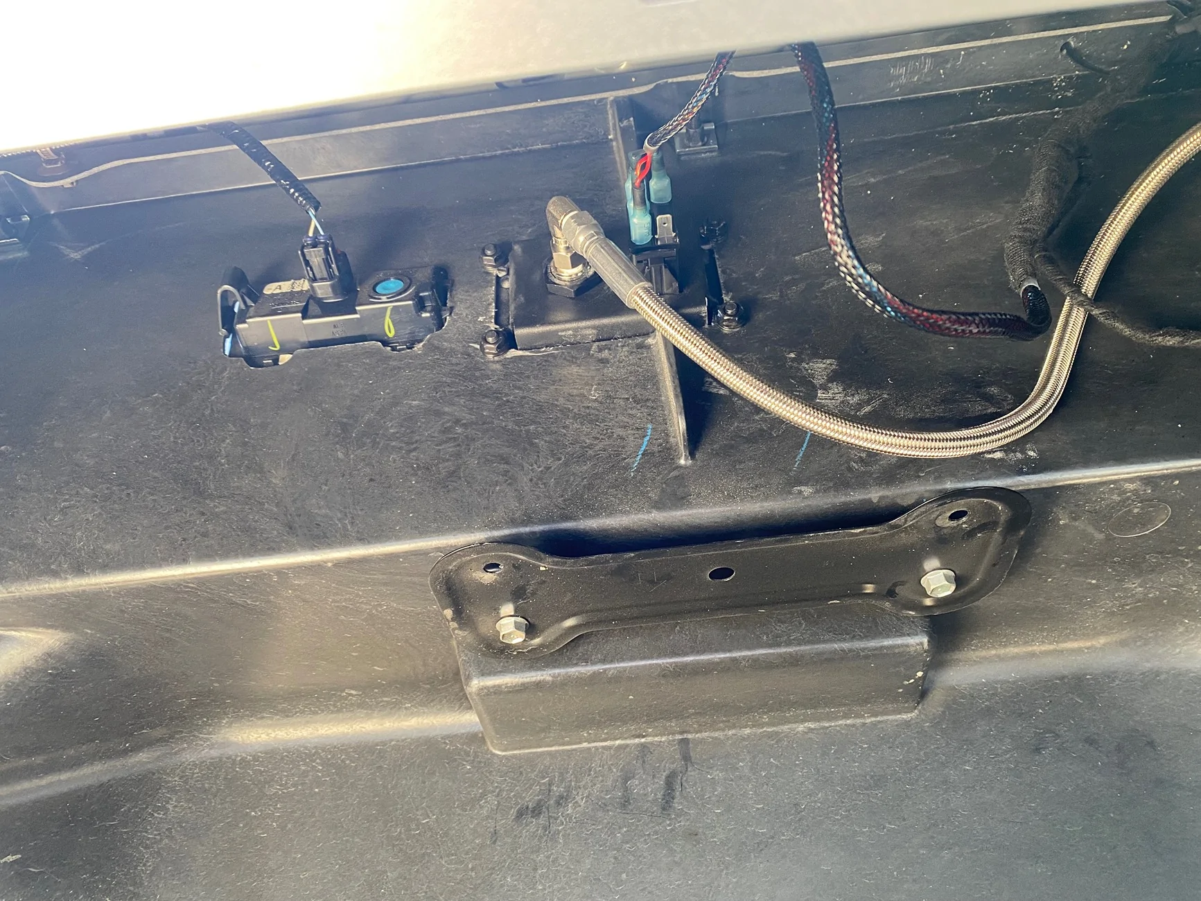 2024 Tacoma Hidden ARB Brushless Single Air Compressor installed in bed IMG_3188