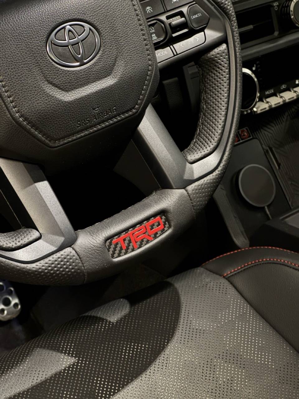 2024 Tacoma Steering wheel TRD decal replacement - carbon fibre DIY IMG_3850 Lar