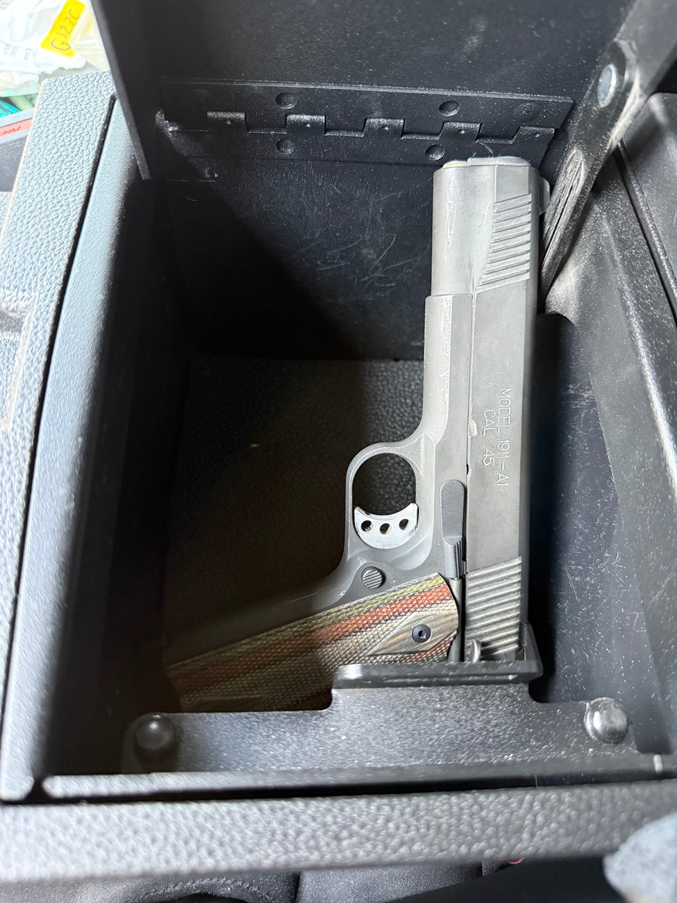 2024 Tacoma OEM Center Console Safe Vault installed photos IMG_4554