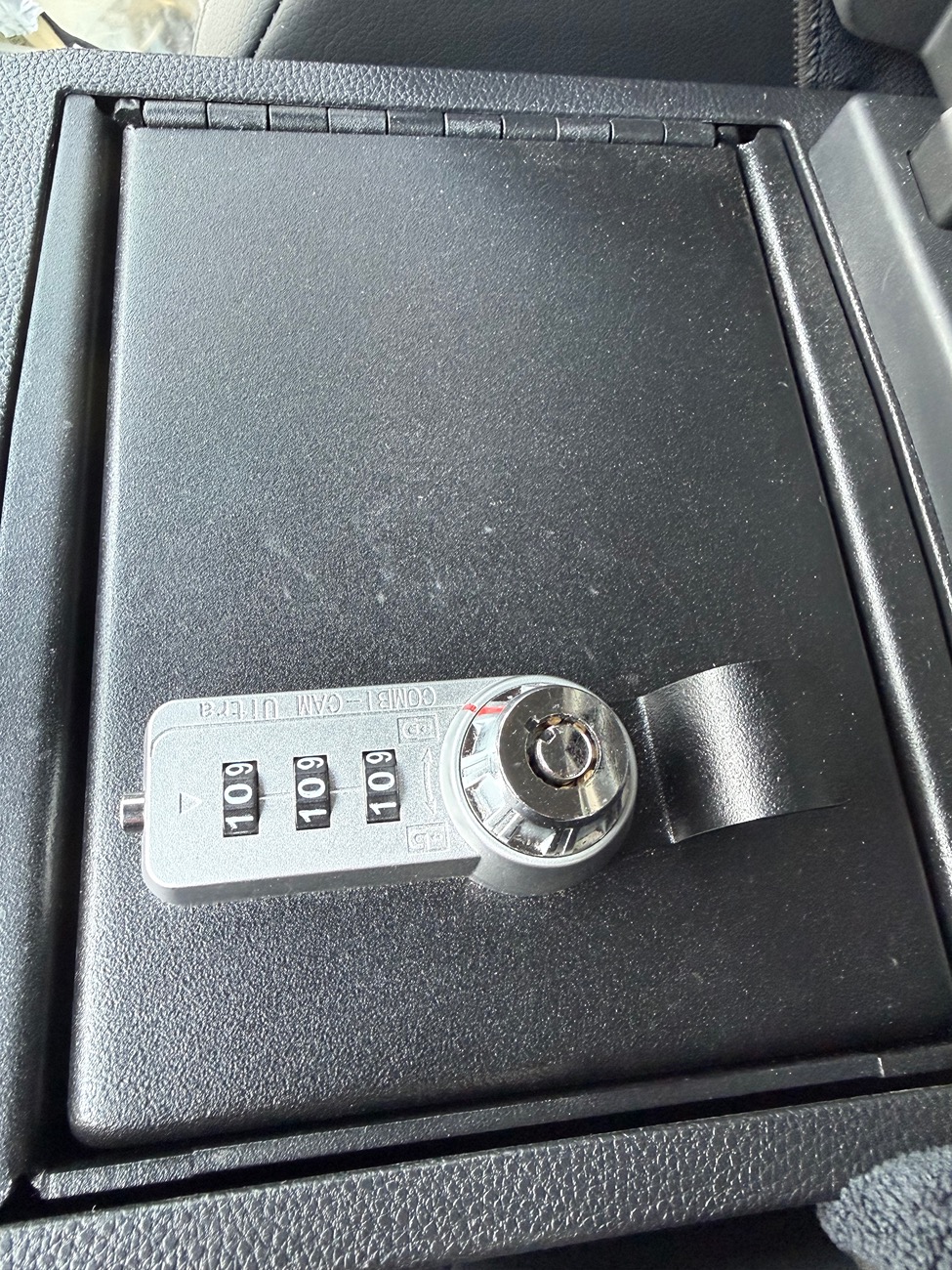 2024 Tacoma OEM Center Console Safe Vault installed photos IMG_4556