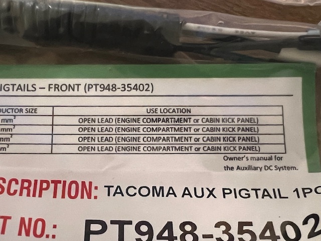 2024 Tacoma OEM Accesory Pigtails - Photos & Amperage Info IMG_5651