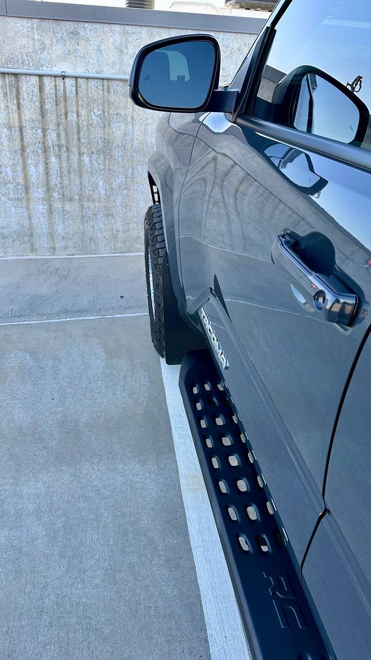 2024 Tacoma Skinny Mudflaps = Rock Chips on Bed & Fender Flares IMG_6027