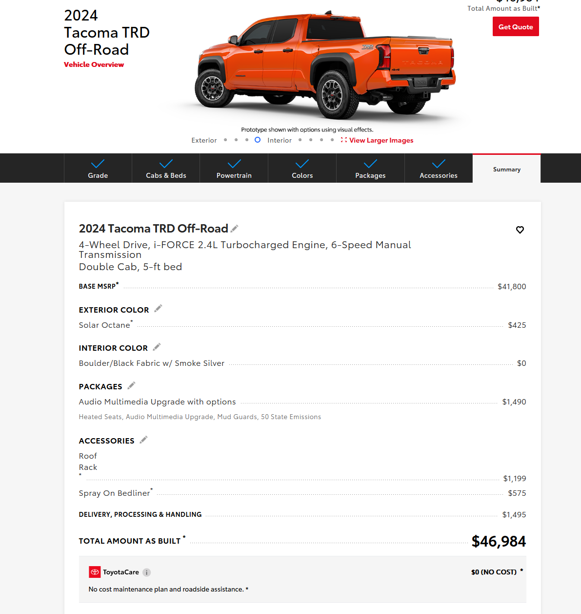 2024 Tacoma 2024 Tacoma Build and Price Configurator Now Live! - Post Up Your Builds!! Screenshot 2023-12-15 112631
