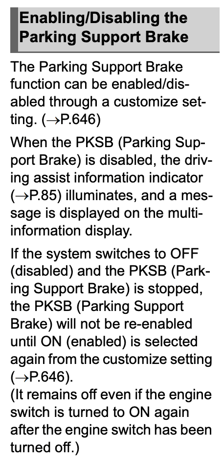 2024 Tacoma Turning Off Parking Support Brake (PKSB) Screenshot 2024-03-27 at 10.01.32 AM