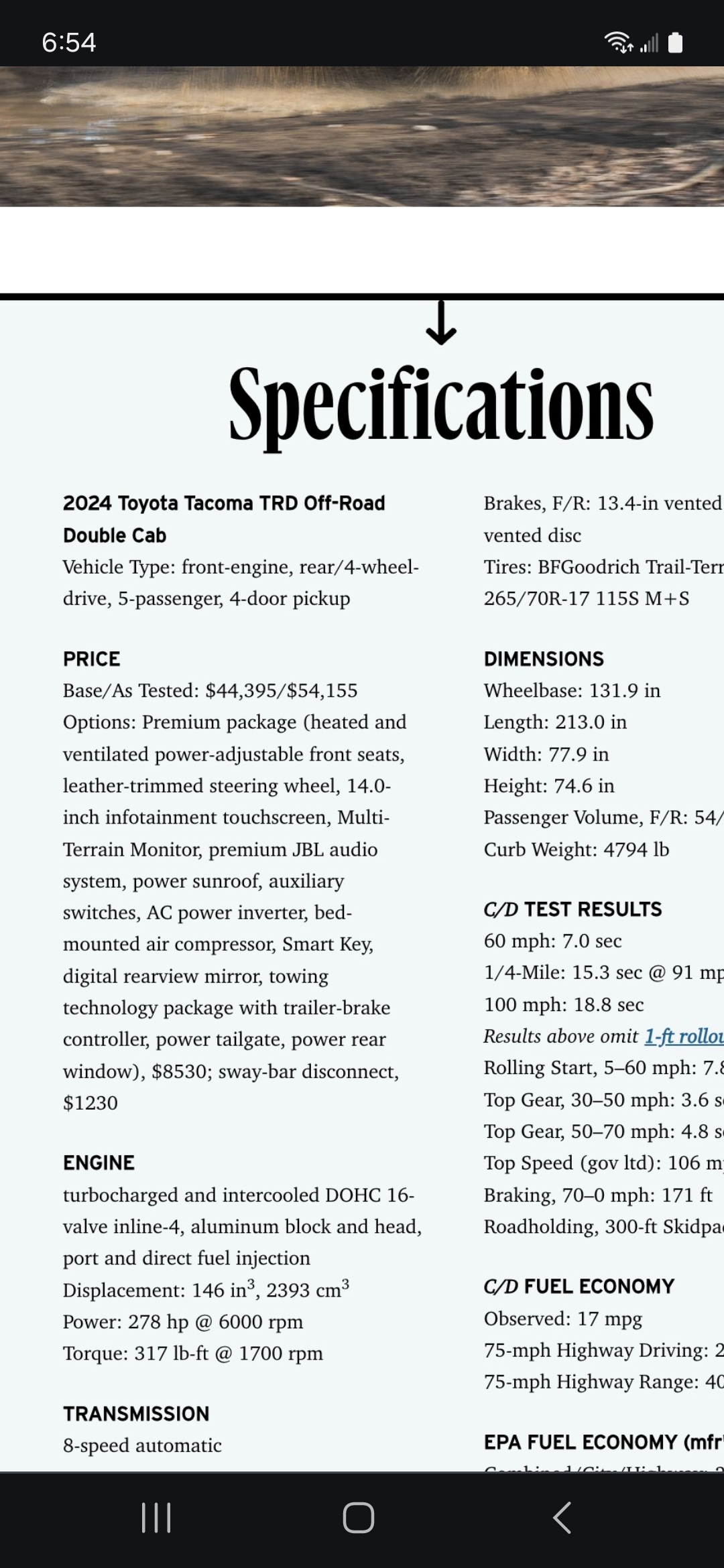 2024 Tacoma Payload, GVWR, GAWR Figures for 2024 Tacoma (published in owners manual) screenshot_20231215_065438_chrome-