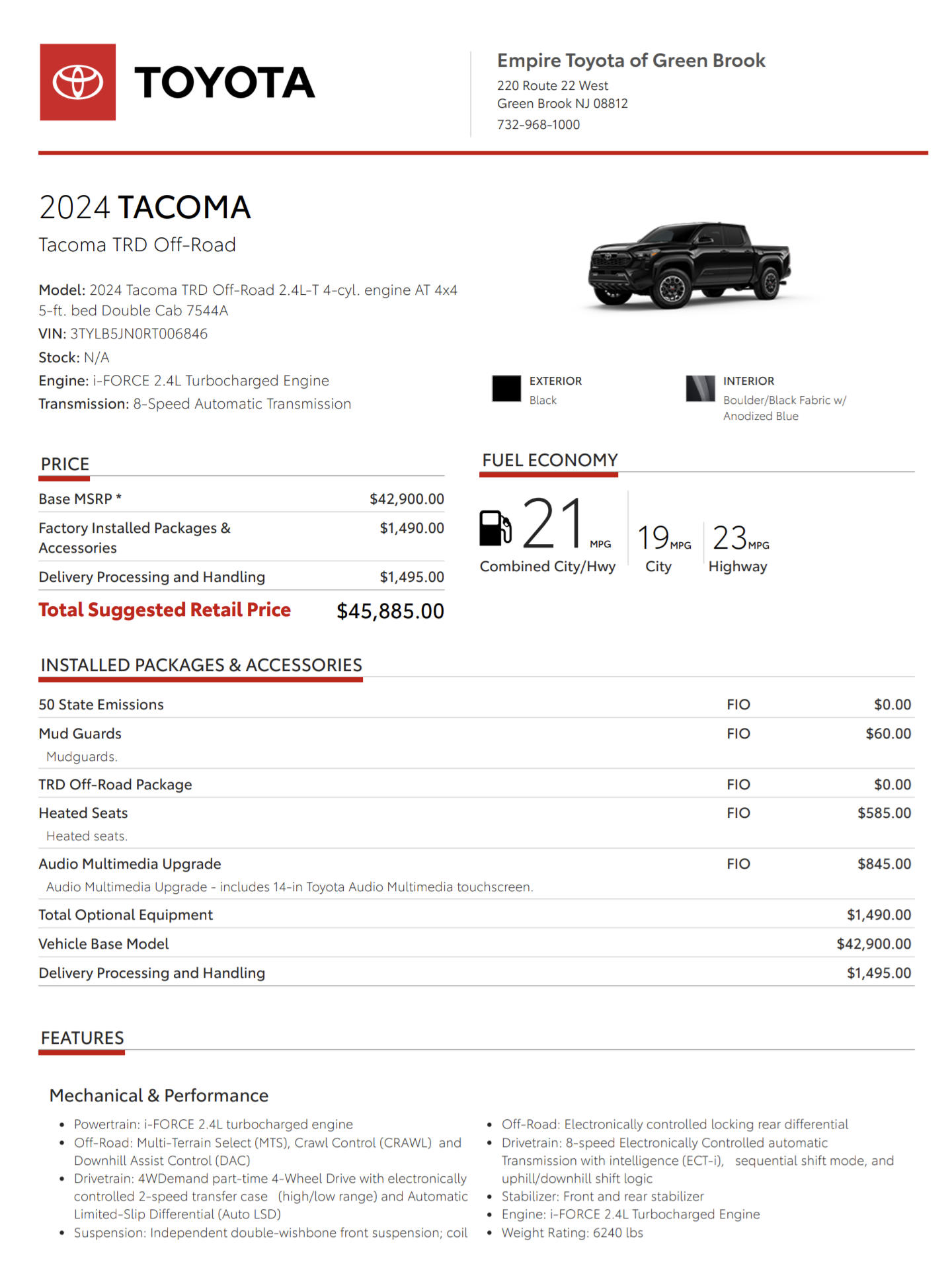 2024 Tacoma 💲What price did you pay for your 2024 Tacoma?? Screenshot_20240218-095924