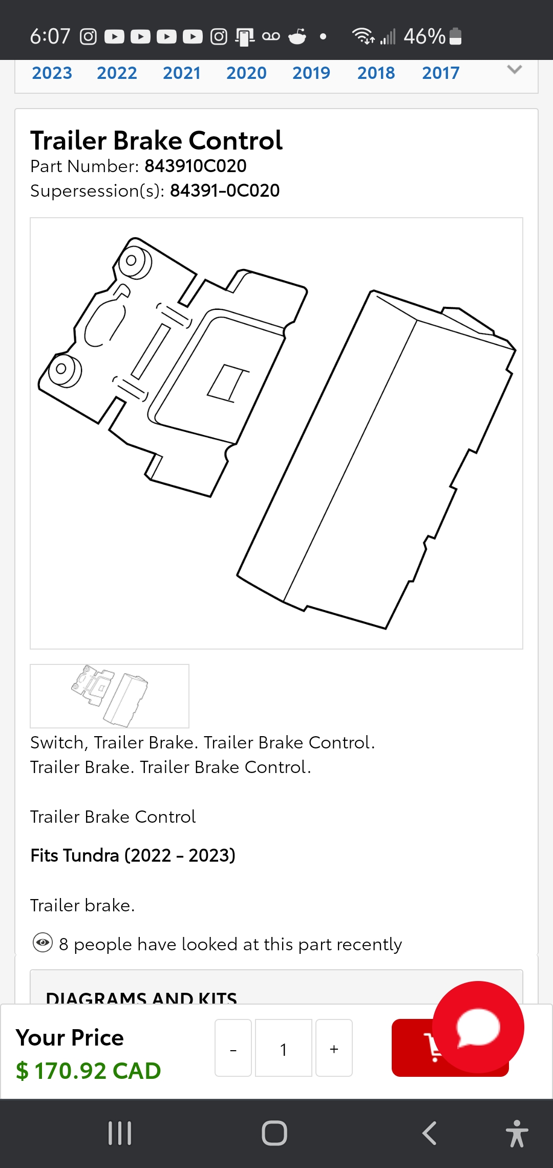 2024 Tacoma Brake controller harness for 4th gen Tacoma? Screenshot_20240317-180745_Chrome