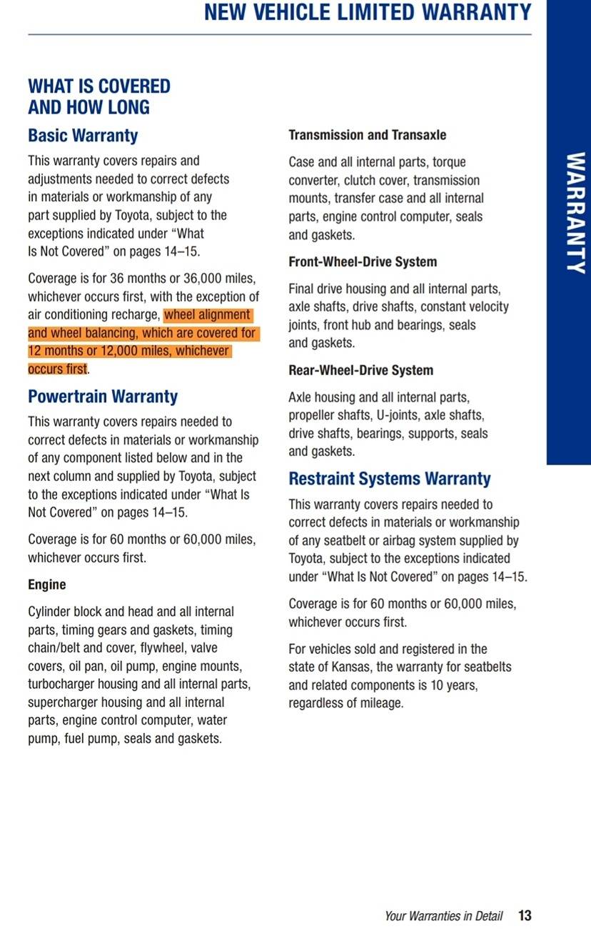 2024 Tacoma "Recommended" (but not covered) Wheel Alignment at 15K mile service? Screenshot_20250517_091516_Drive