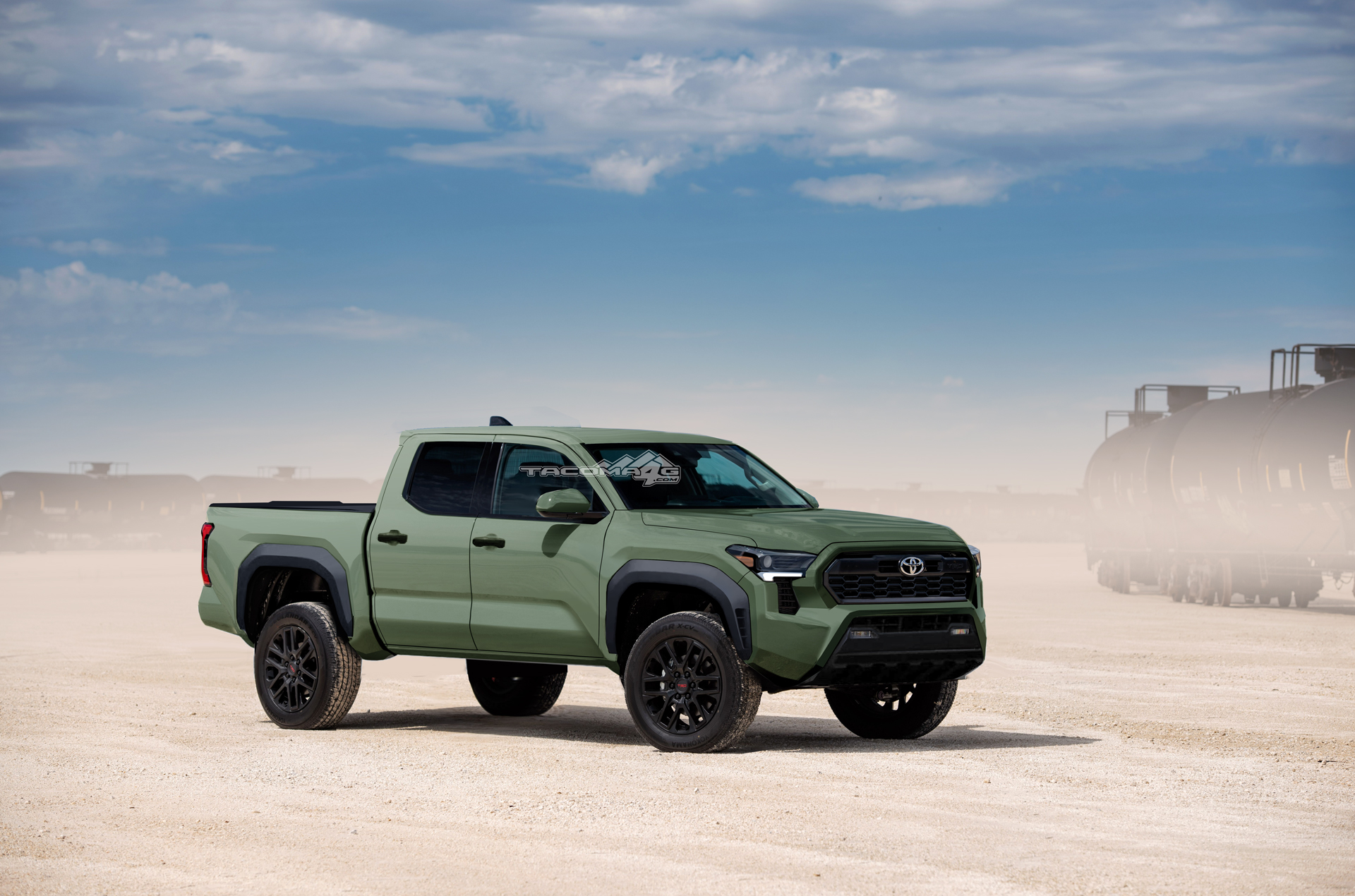 2024 Tacoma Our 2024 Toyota Tacoma TRD PRO Preview Renderings! Tacoma-2023-front-Green