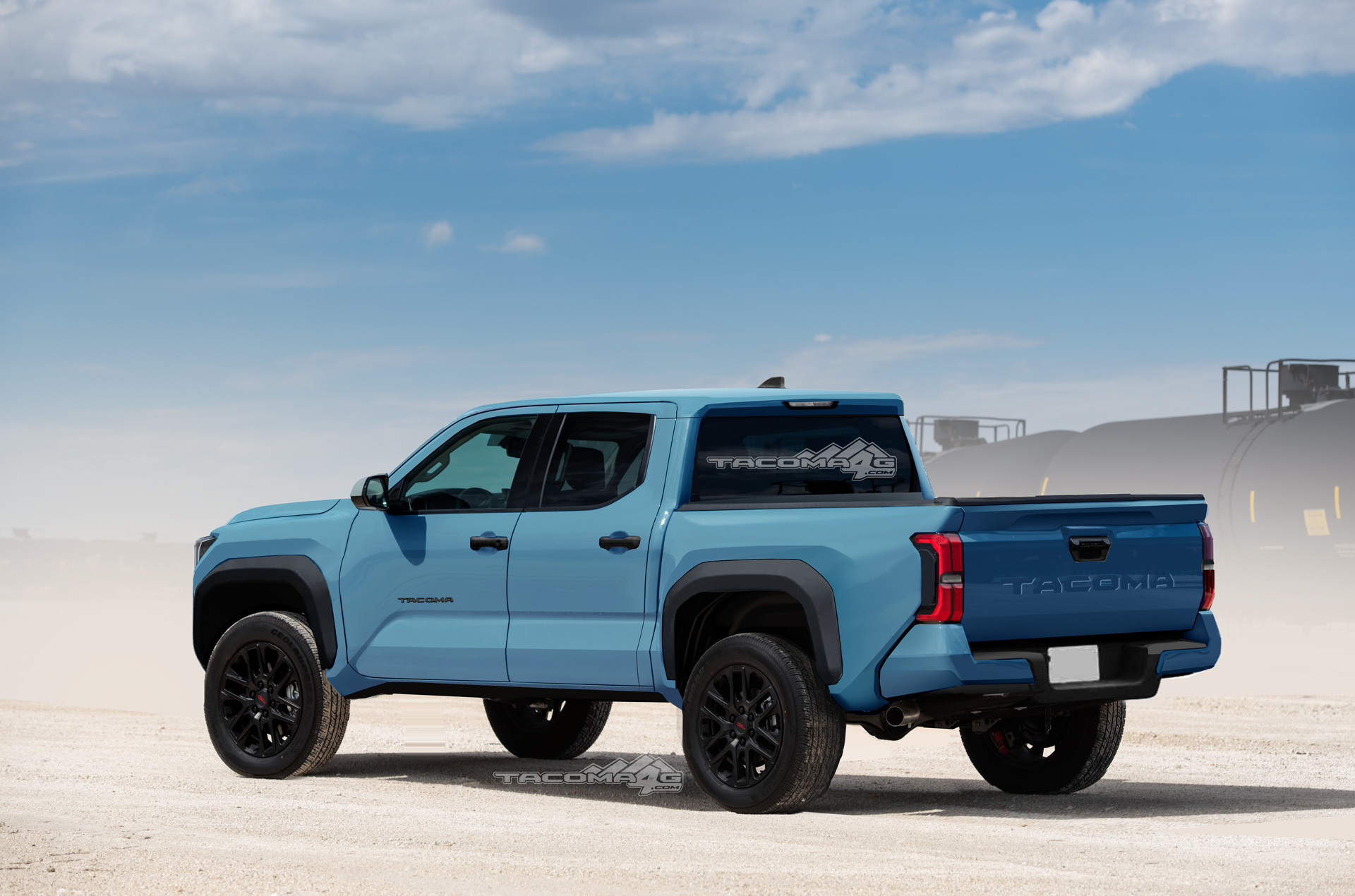 2024 Tacoma Our 2024 Toyota Tacoma TRD PRO Preview Renderings! Tacoma-2023-rear-blue