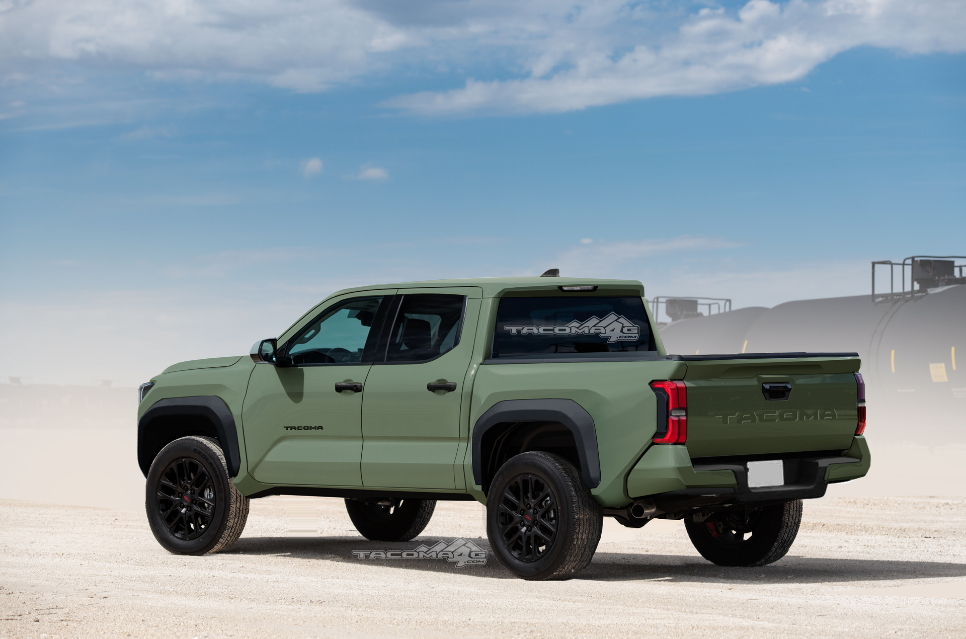 2024 Tacoma Our 2024 Toyota Tacoma TRD PRO Preview Renderings! Tacoma-2023-rear-Green1