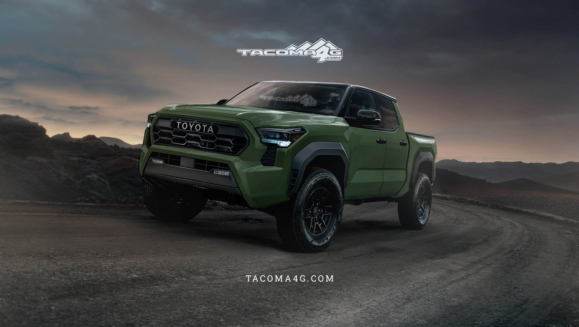 2024 Tacoma Our 2024 Tacoma Trailhunter CGI Previews! 🤩 Tacoma-Trailhunter-Front-Green