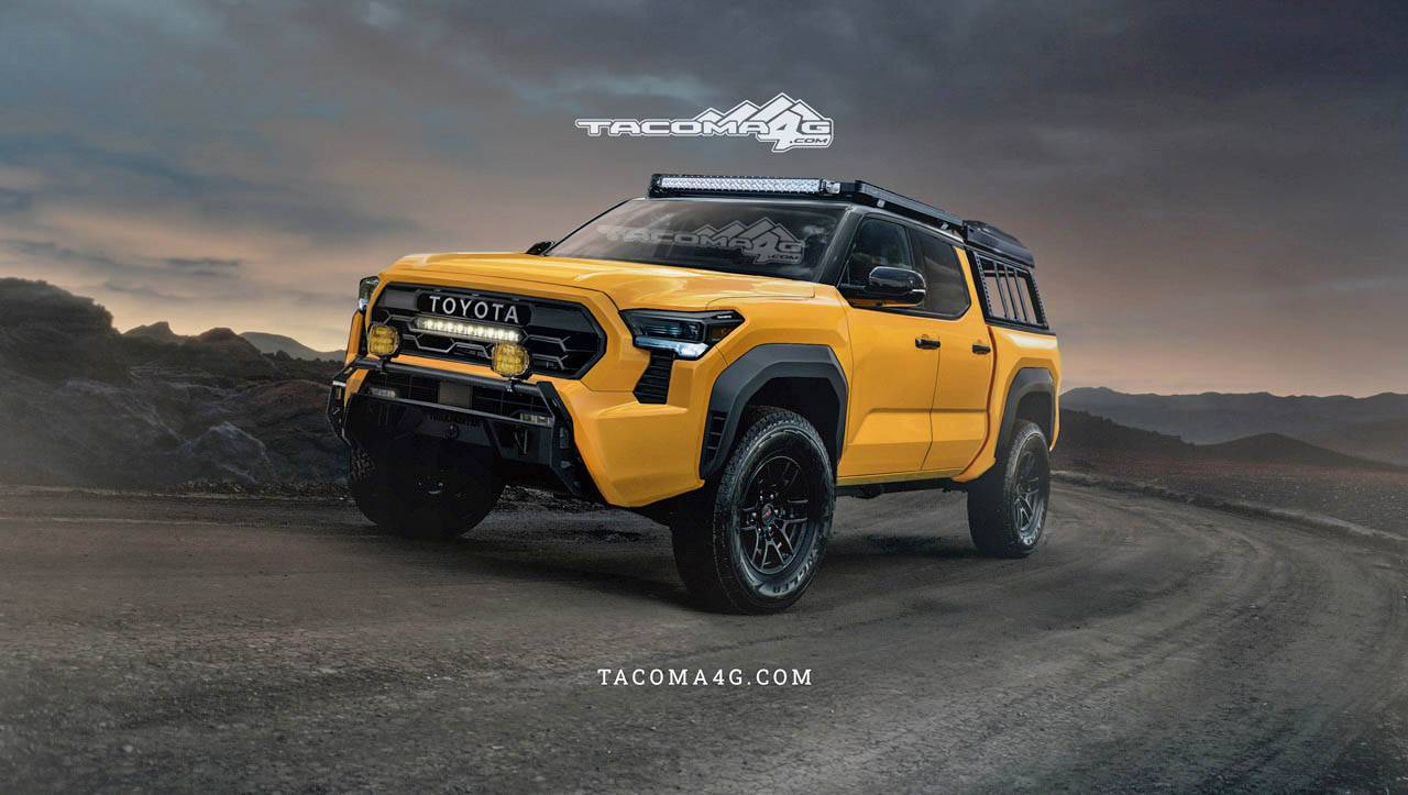 2024 Tacoma Our 2024 Tacoma Trailhunter CGI Previews! 🤩 Tacoma-Trailhunter-Front-Yellow-R