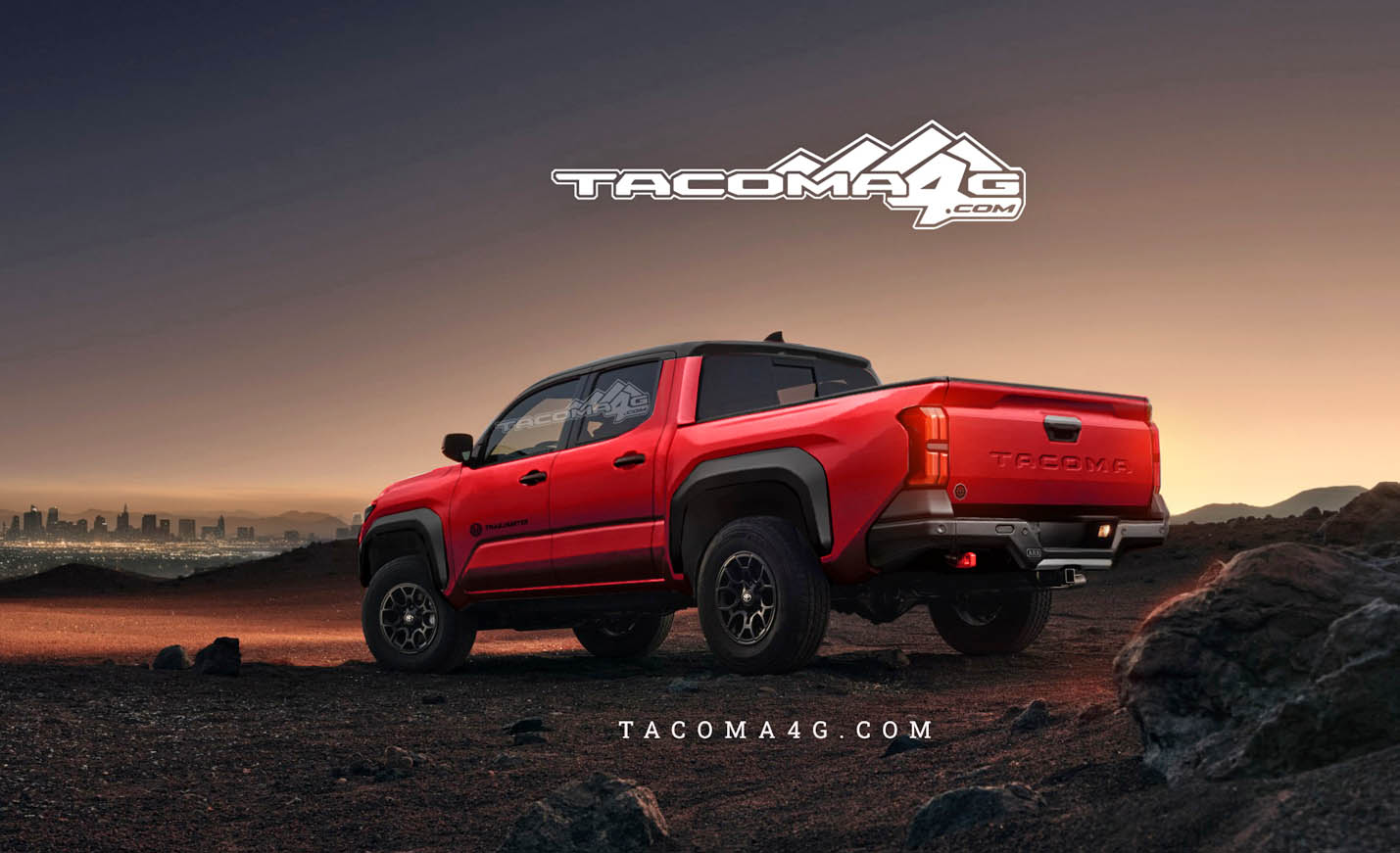 2024 Tacoma Our 2024 Tacoma Trailhunter CGI Previews! 🤩 Tacoma-Trailhunter-Red-Rear