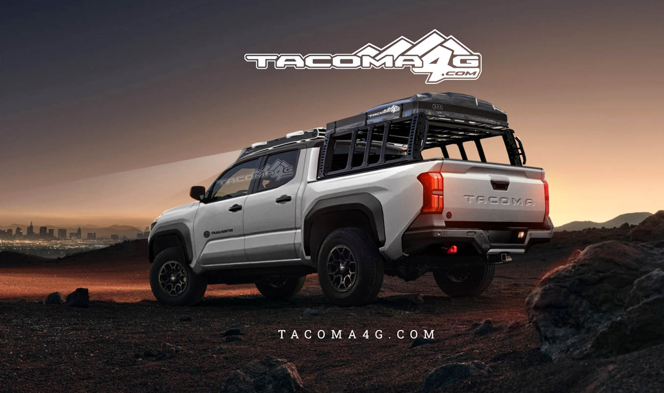 2024 Tacoma Our 2024 Tacoma Trailhunter CGI Previews! 🤩 Tacoma-Trailhunter-Rigged-White-Rear