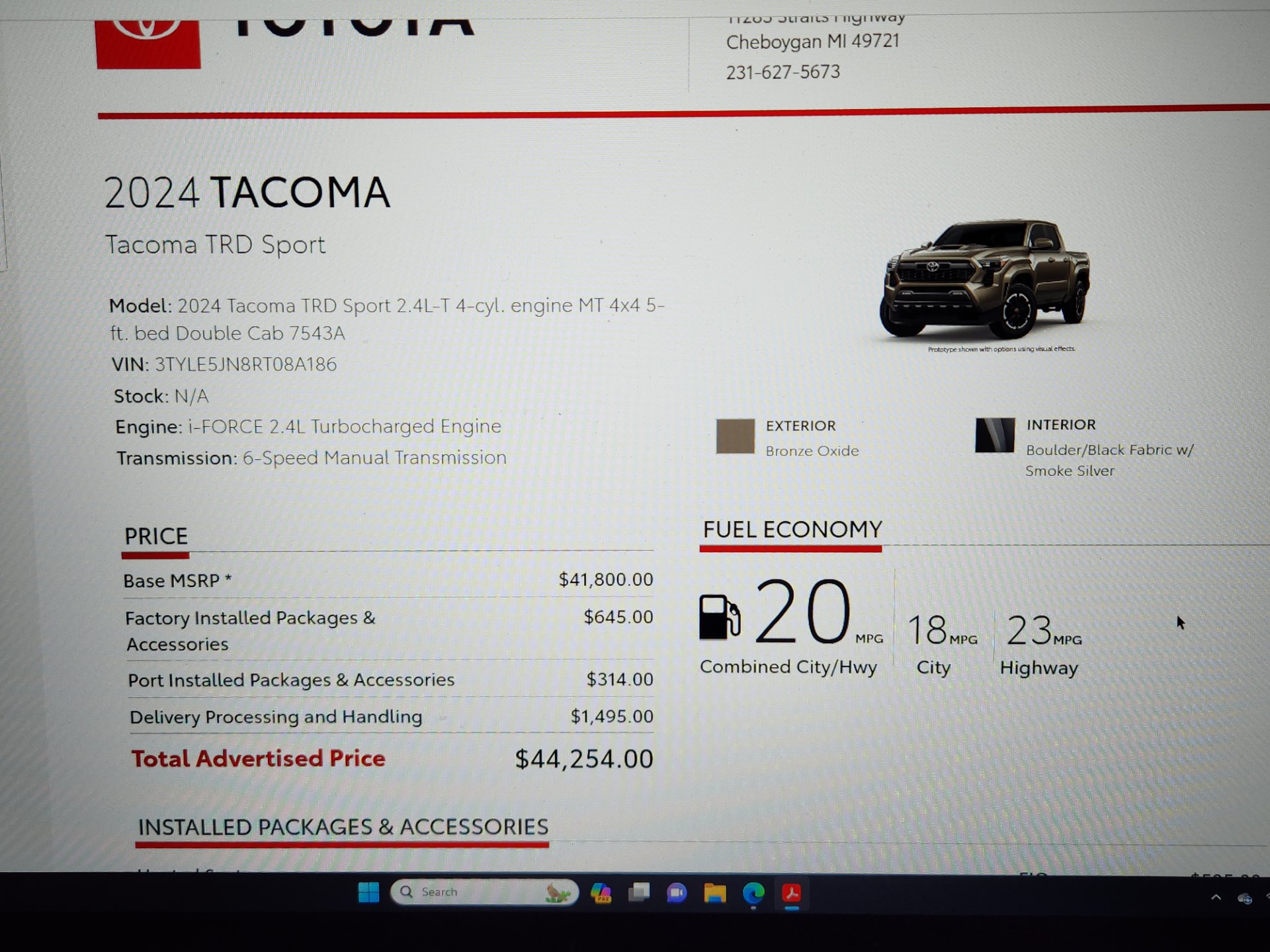 2024 Tacoma 💲What price did you pay for your 2024 Tacoma?? thumbnail_20240216_202119