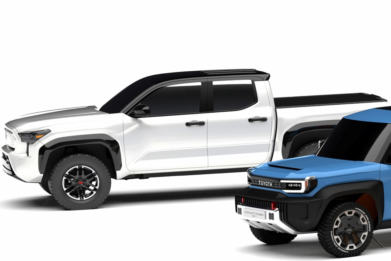 2024 Tacoma 2024 Tacoma Design Images Revealed in Patent! 📸 🕵🏻‍♂️ Toyota-Tacoma-EV-concept-side-profile-teaser