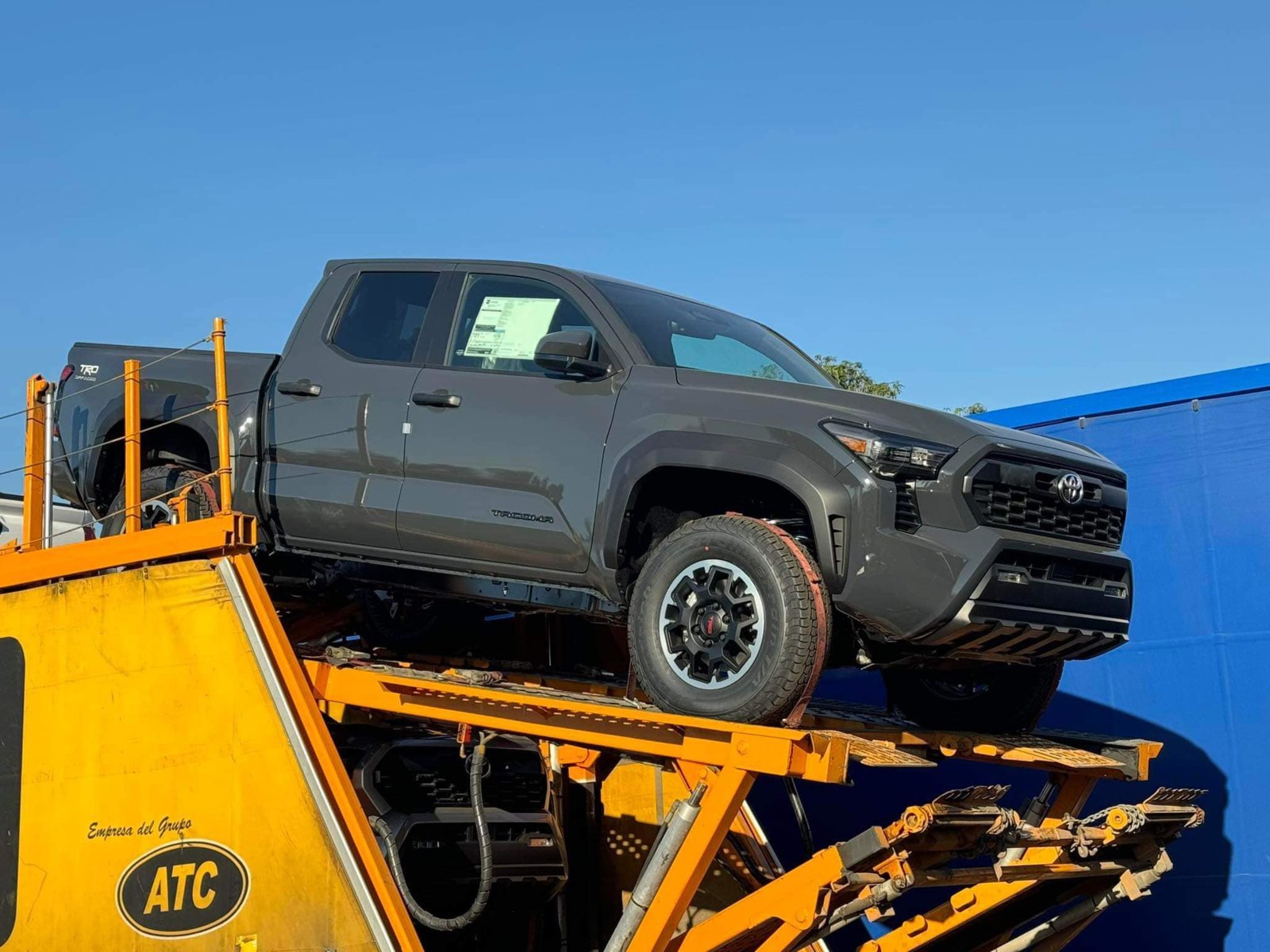 2024 Tacoma 2024 Tacoma Off-Road & Sport trims spotted up close on transport trucks Underground 2024 Tacoma TRD Off-Road 4