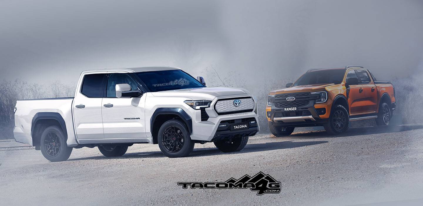 2024 Tacoma Next Gen 2024 Tacoma BEV + ICE/Hybrid Rendering Previews + Design, Development, Ordering & Production Schedule White-Tacoma-Ranger