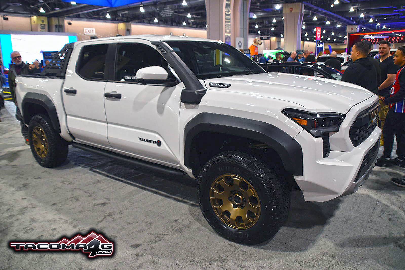 2024 Tacoma 2024 Tacoma TRAILHUNTER - Specs, Price (TBA) Features, Photos & Videos White Wind Chill Pearl 2024 Tacoma Trailhunter @ Philadelphia Auto Show1