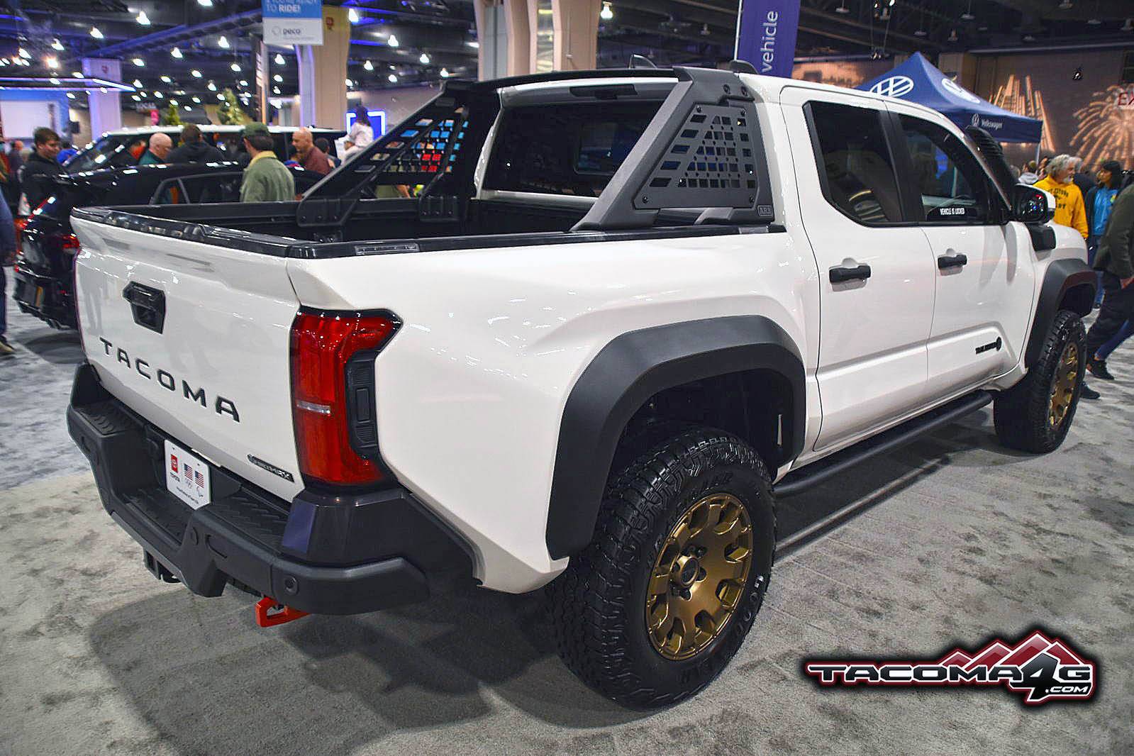 2024 Tacoma 2024 Tacoma TRAILHUNTER - Specs, Price (TBA) Features, Photos & Videos White Wind Chill Pearl 2024 Tacoma Trailhunter @ Philadelphia Auto Show3